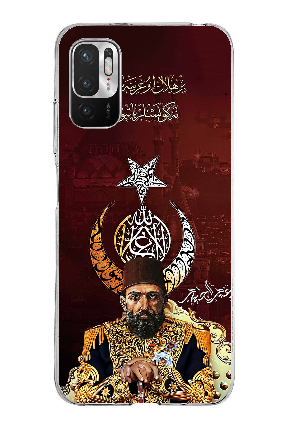 TechTree Redmi Note 10 5G Uyumlu Abdülhamid Han Şeffaf Silikon Kılıf