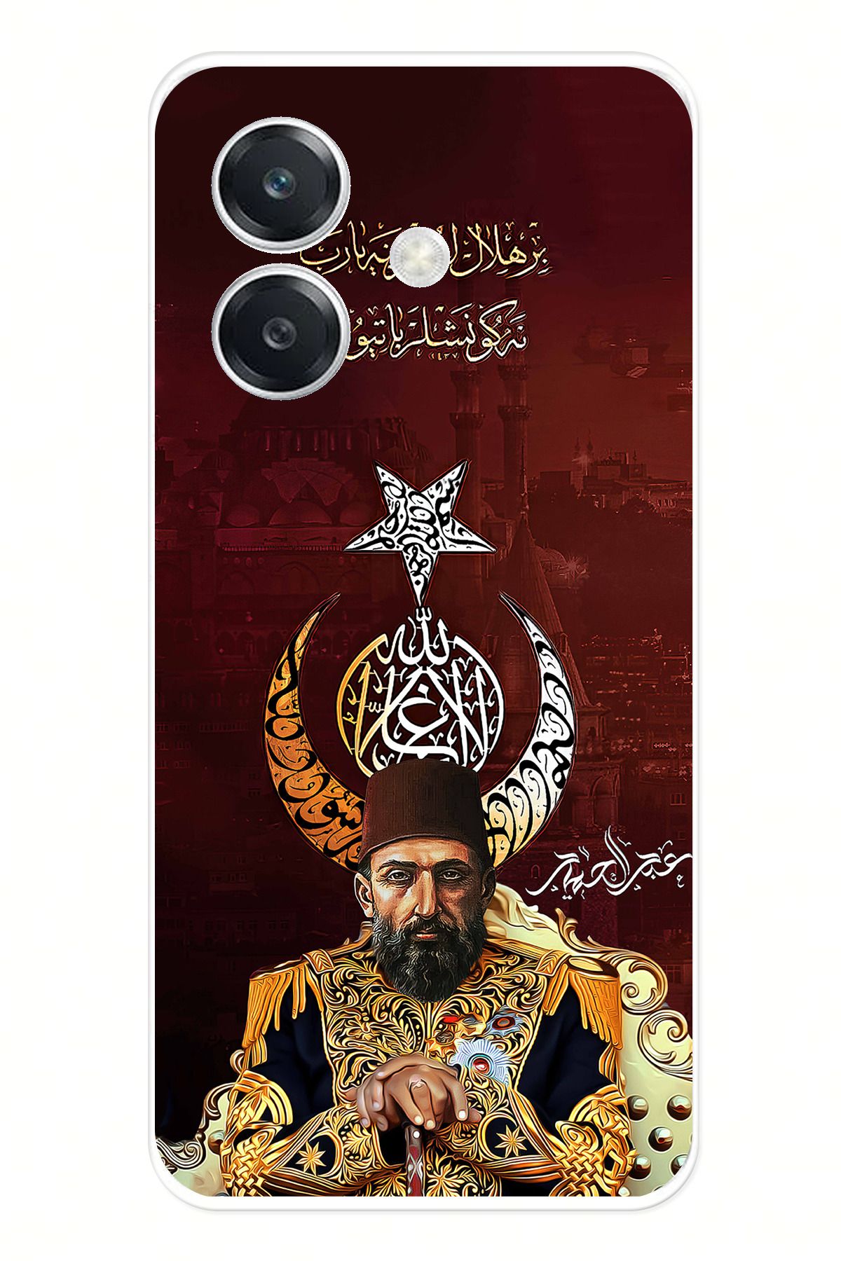 TechTree Oppo A3 Uyumlu Abdülhamid Han Şeffaf Silikon Kılıf