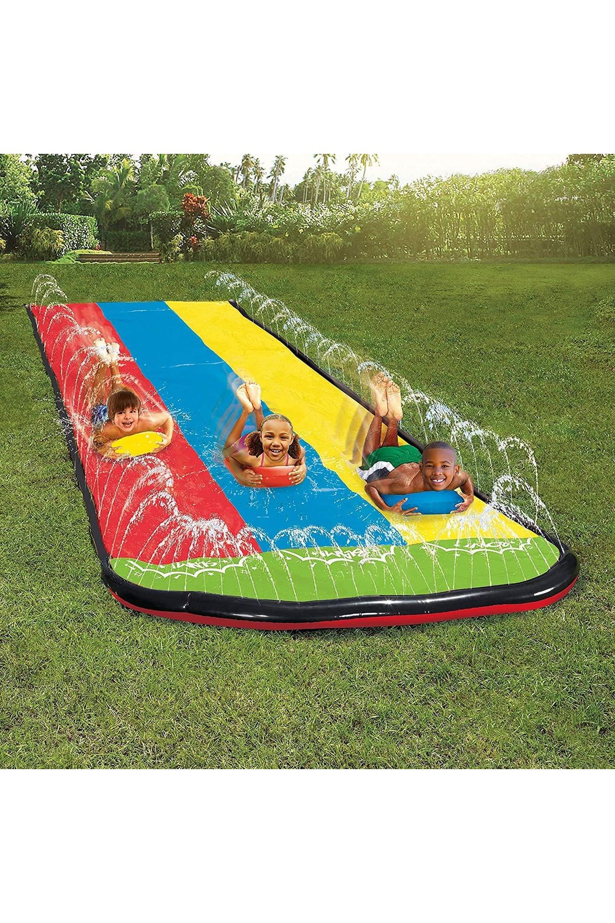 zola-Triple water slide set, Zola®, with slide, 3 coloured colognes,4.75x2.02 m, maximum load 150 kg 7
