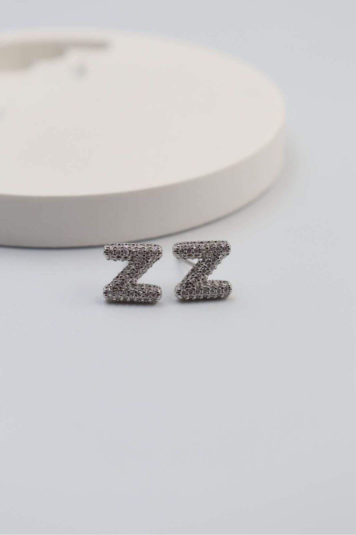 BY CANSU ACCESSORİES Silver Harf Küpe