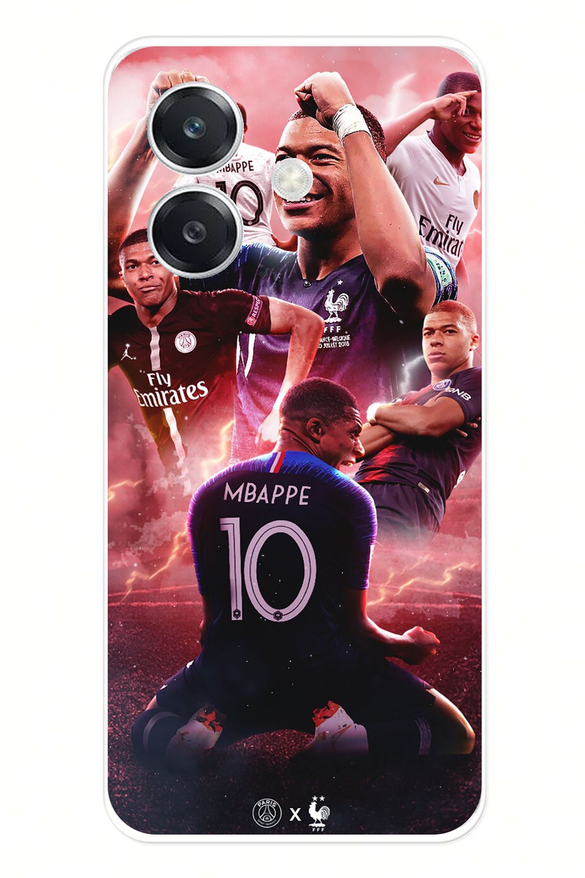 TechTree Oppo A3 Uyumlu Mbappe Sevinçler Şeffaf Silikon Kılıf