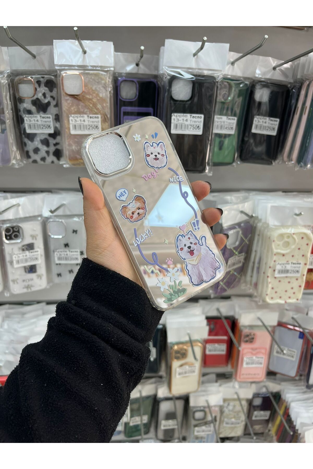 TECNOTREND Apple İphone 14 Plus desenli aynalı silikon kılıf