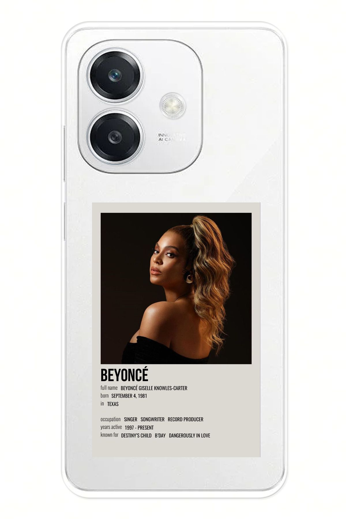 TechTree Oppo A3 Uyumlu Beyonce Poster Şeffaf Silikon Kılıf