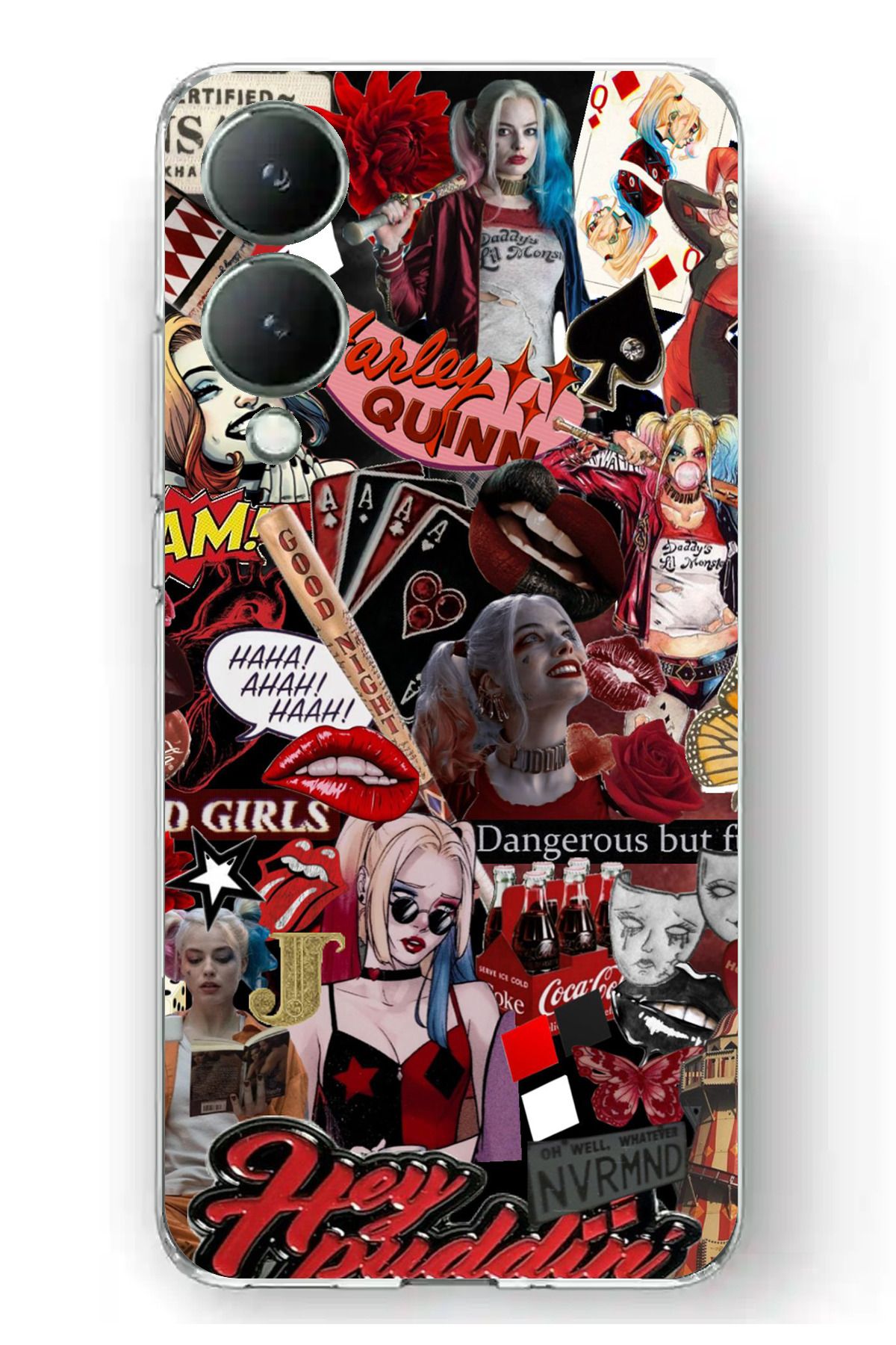 TechTree Vivo Y17S Uyumlu Harley Quinn Şeffaf Silikon Kılıf