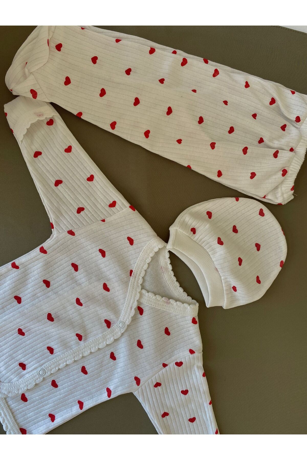 ARAF WEAR Bebek Yenidogan Çocuk Kiz Pamuklu Oyali Pijama Takımı Hediyelik 3'lü