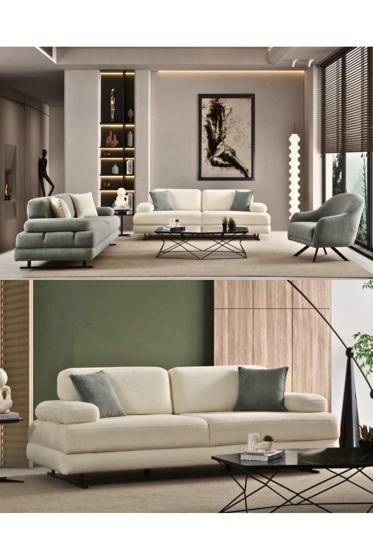 Velura Home & Living Neon Koltuk Takımı & Sırt Mekanizmalı Kanepe (3+3+1)