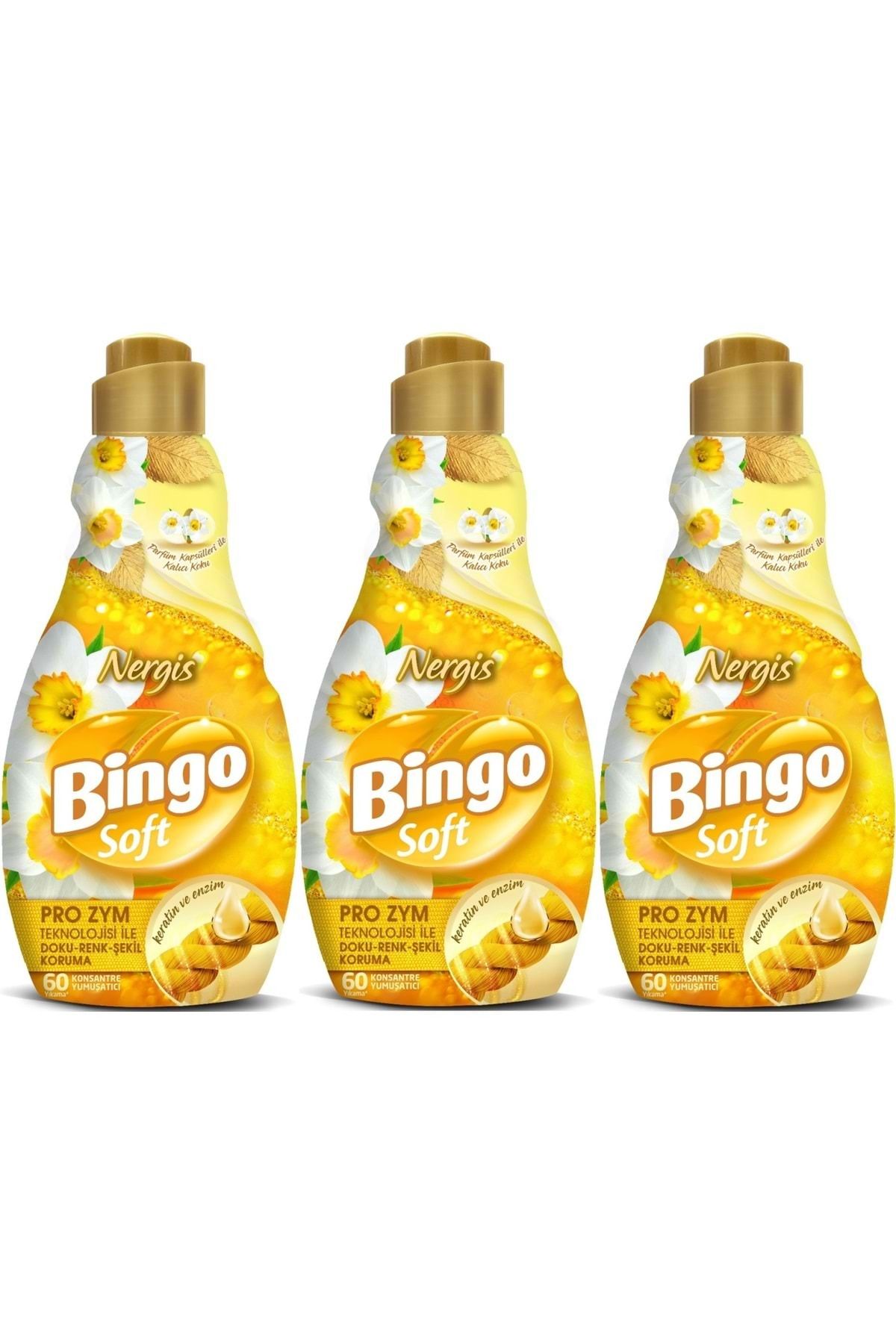 Bingo Soft Çamaşır Yumuşatıcı Konsantre 1440ML Nergis (3 Lü Set)