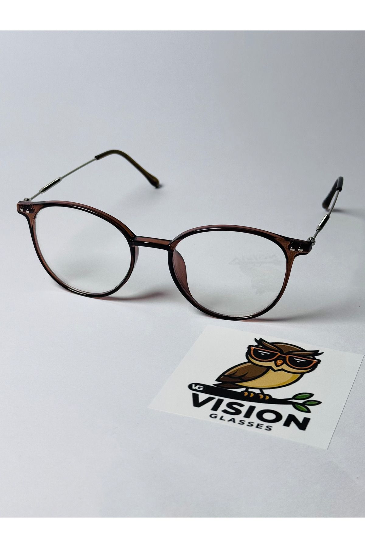 VG VISION GLASSES Mocha Yuvarlak Unisex Mavi Işık Korumalı Gözlük