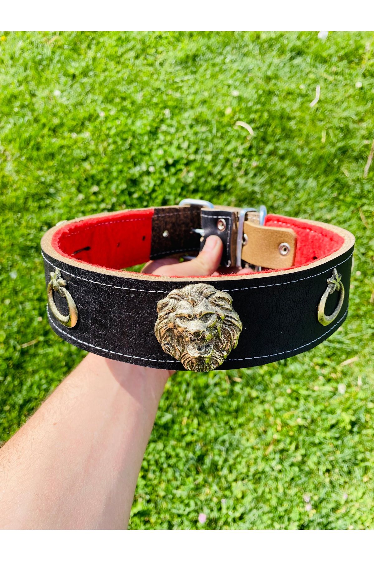 Sürmeli Tasma Kangal Köpek Tasması Hakiki 1. Sınıf Manda Derisi 5 Cm Genişlik