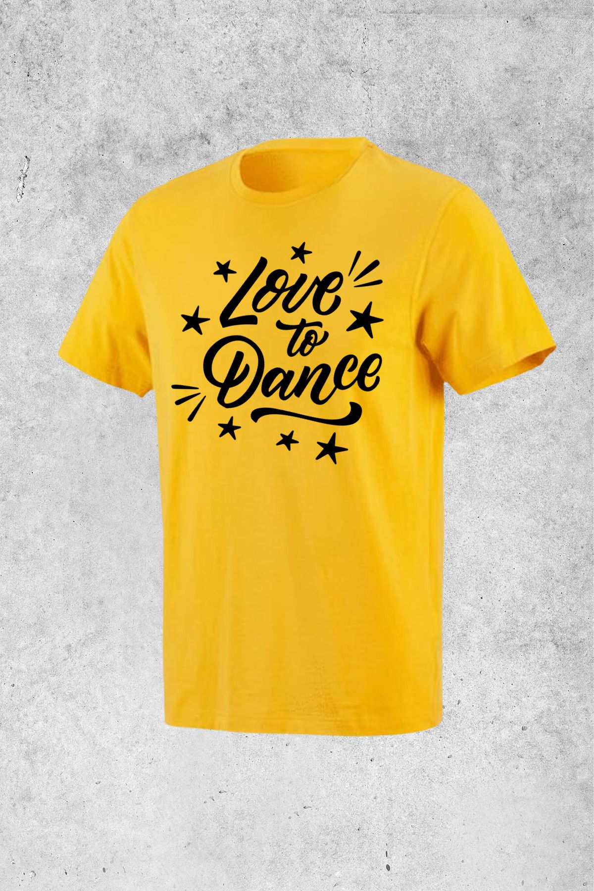 MOLICO Basic unisex sıfır yaka kısa kollu love the dance baskılı tshirt