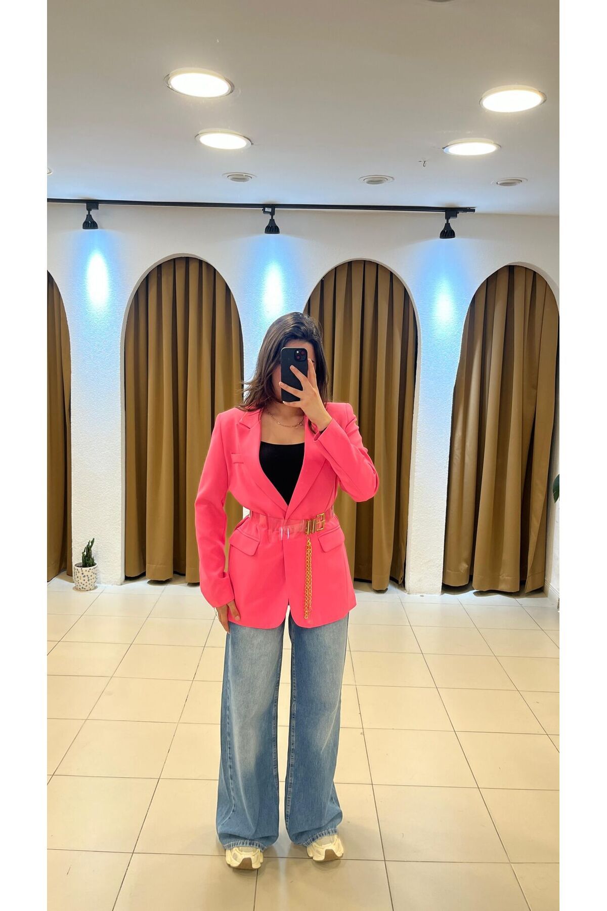 SUNAYBUTİK PEMBE CEKET-Pembe - L