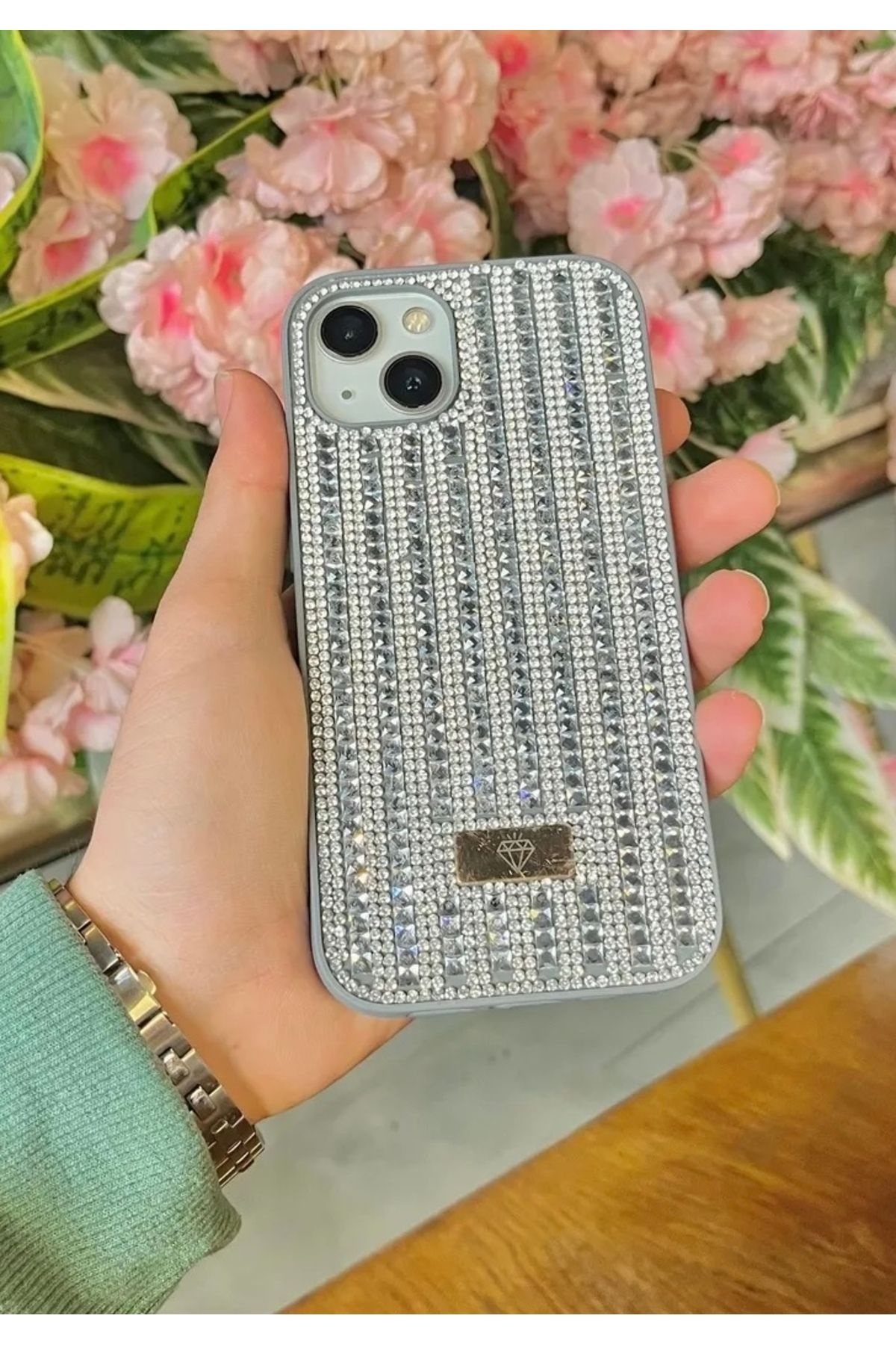 Seres CASE İphone 13/14/15 Uyumlu Elmas Pırıltılı Taşlı Desenli Kılıf