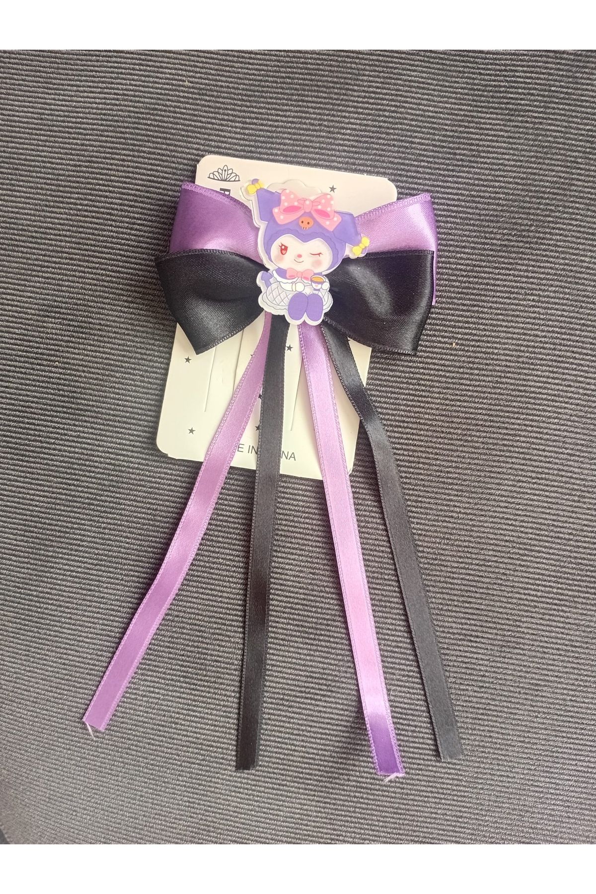 BATU GİYİM Sanrio Kuromi My Melody Karakter Fiyonk Klipsli Toka