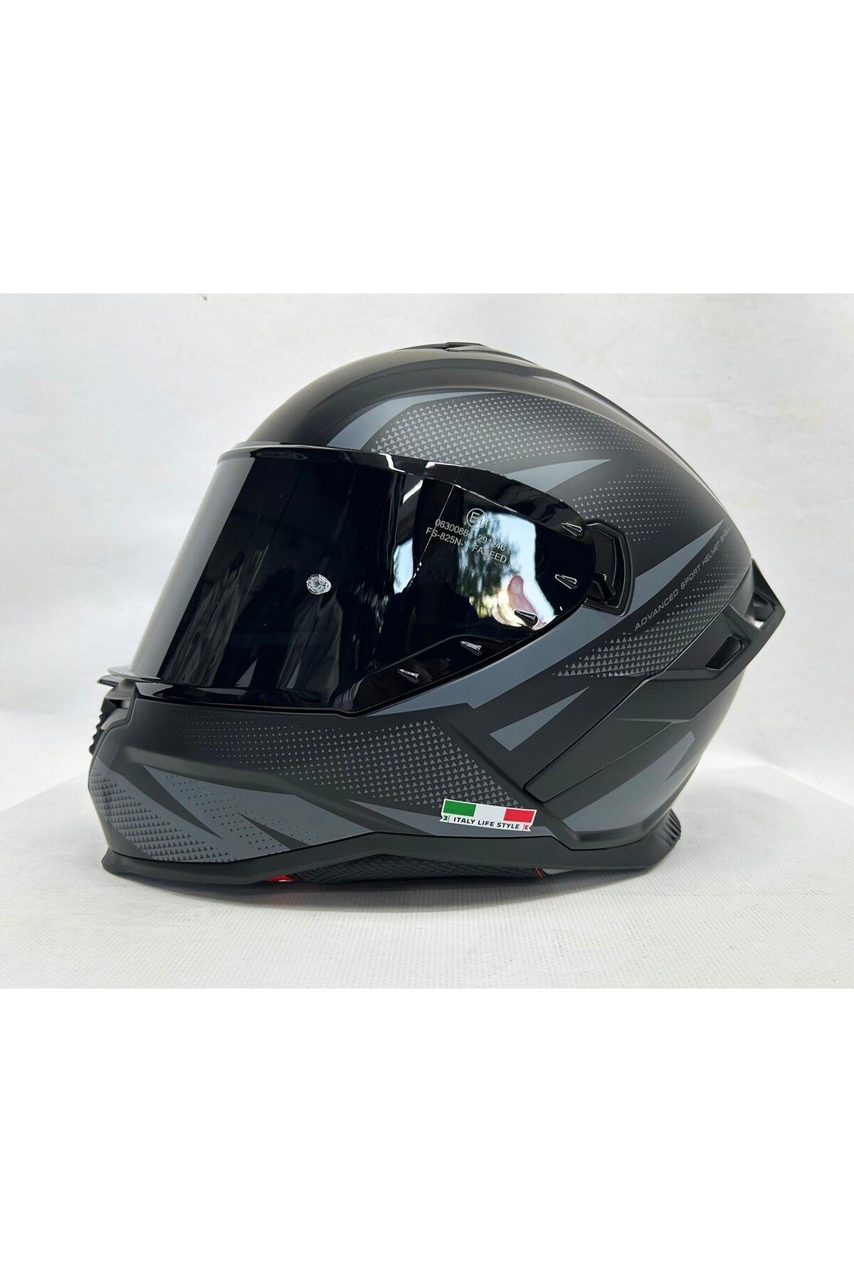 Sway SW 867 ASPHALT Black Grey Siyah Vizörlü İç Vizörlü Kapalı Kask