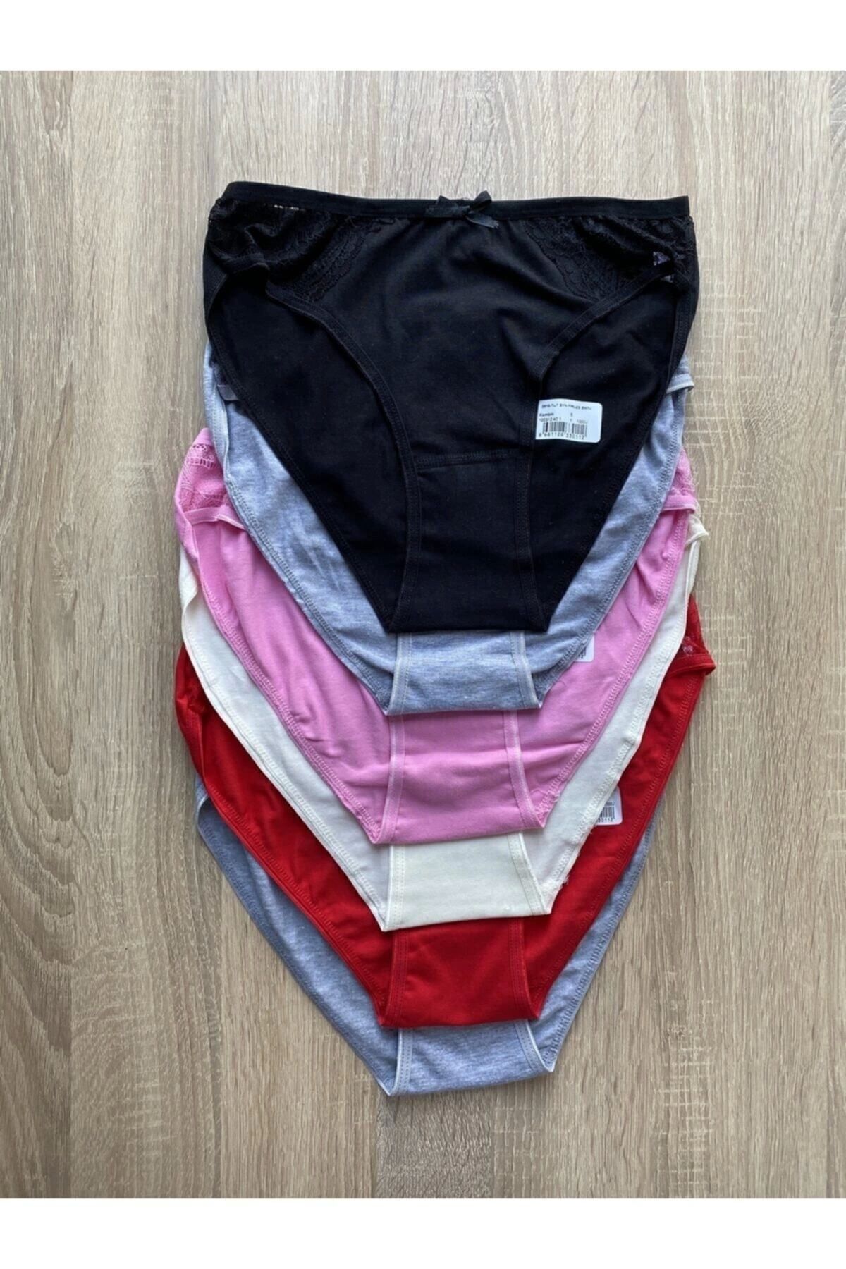 Pardon Kadın Renkli Bikini Alt Kombin Firuze 6 Lı Yeni Sezon