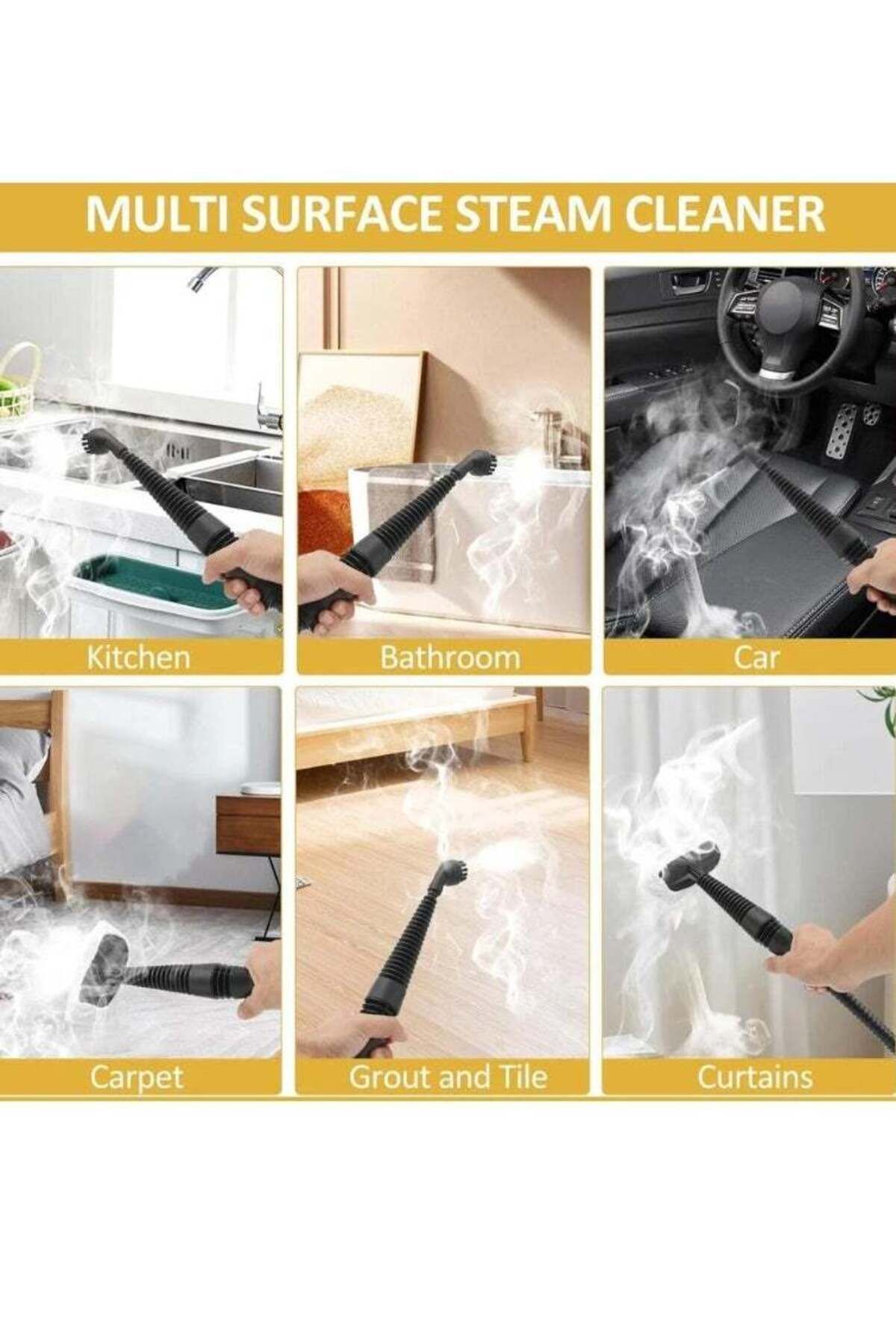 Denx-A multi-use steam cleaning device that operates electrically, with a power of 1200 watts, and a 3