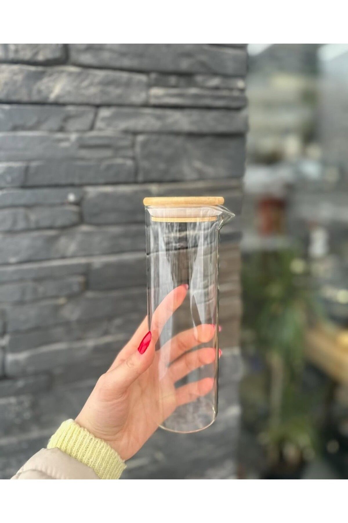 2 Adet Ultra Premium Bambu Kapaklı Altlıklı Borosilikat Cam Yağlık Sirkelik Sosluk 280 ml x2