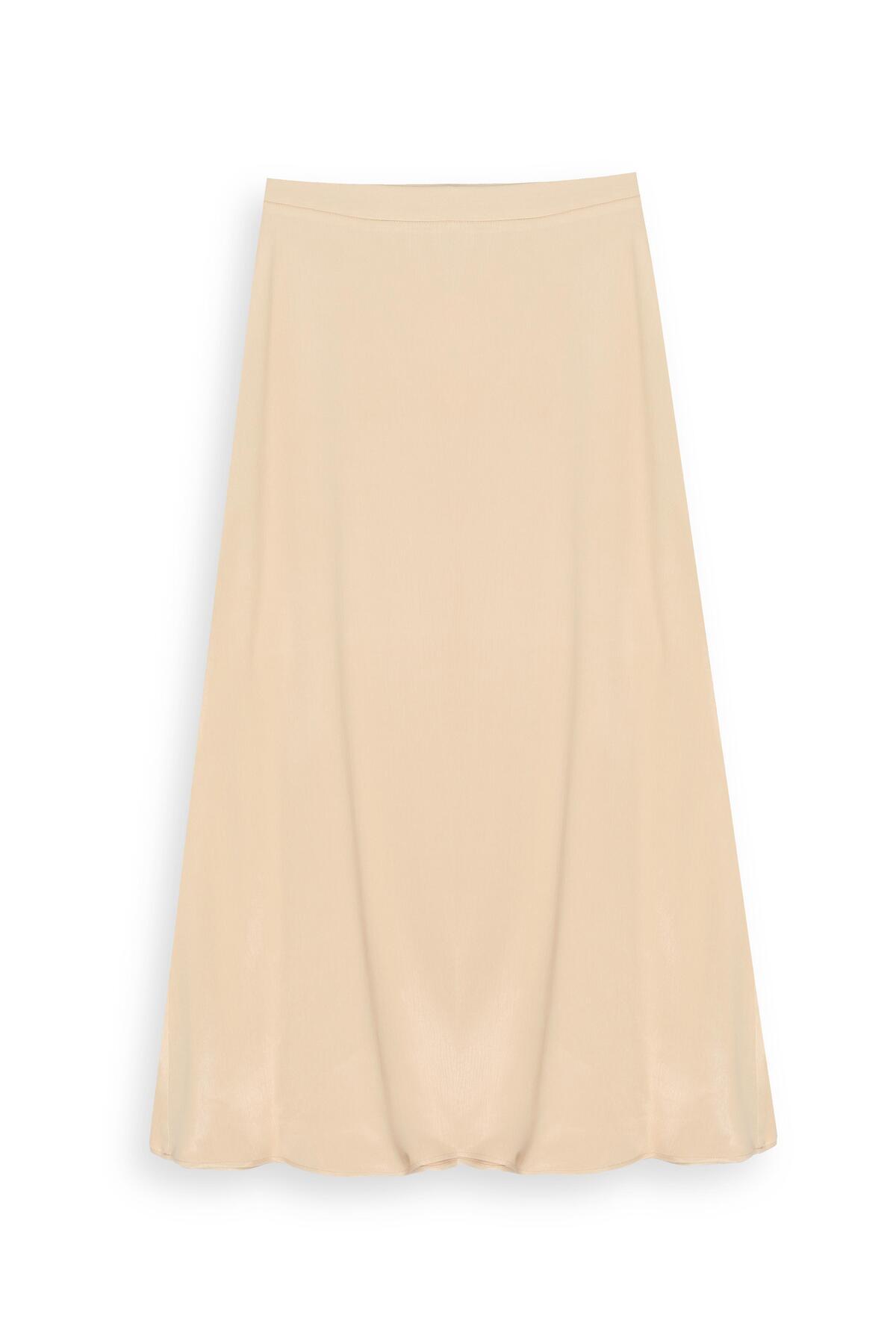 Perspective-Mudita Regular Fit Ankle Length Light Camel Color Skirt 6