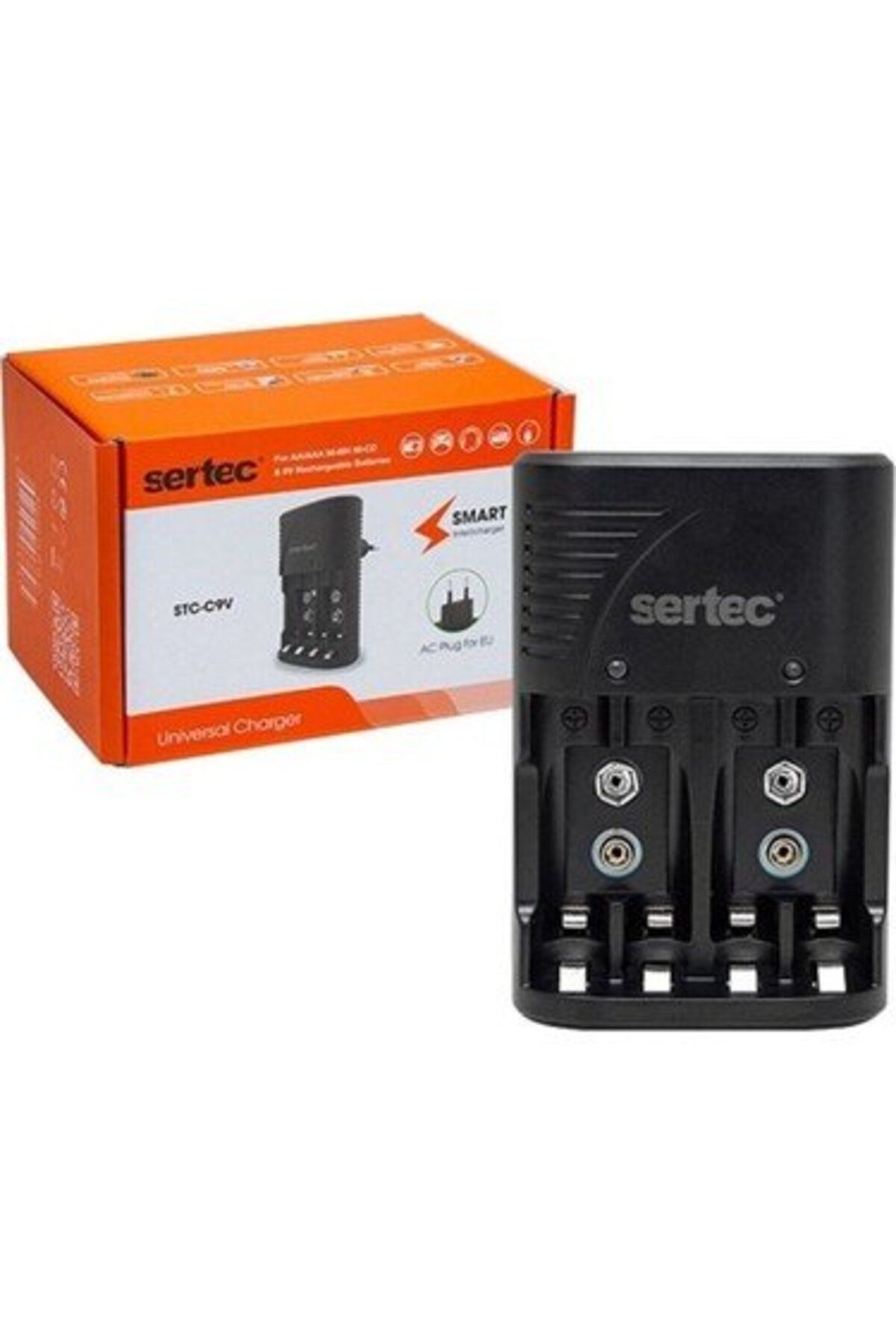 Sertec STC-C802 AA-AAA-9V Uyumlu 4lü Pil Şarj Aleti