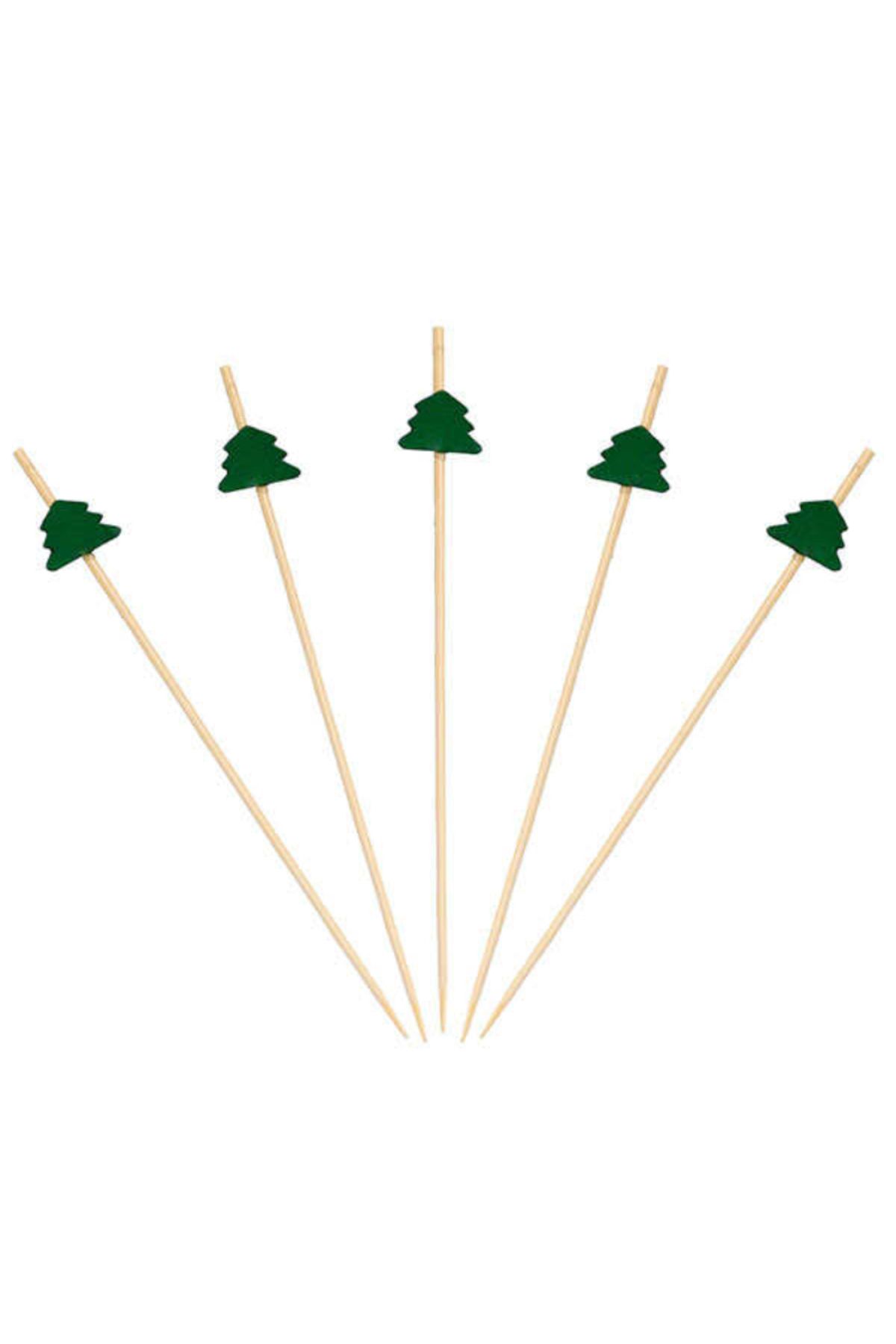 yuandong Bambu Noel Ağacı 12 Cm Kürdan (50'li), Sunum Kürdanı