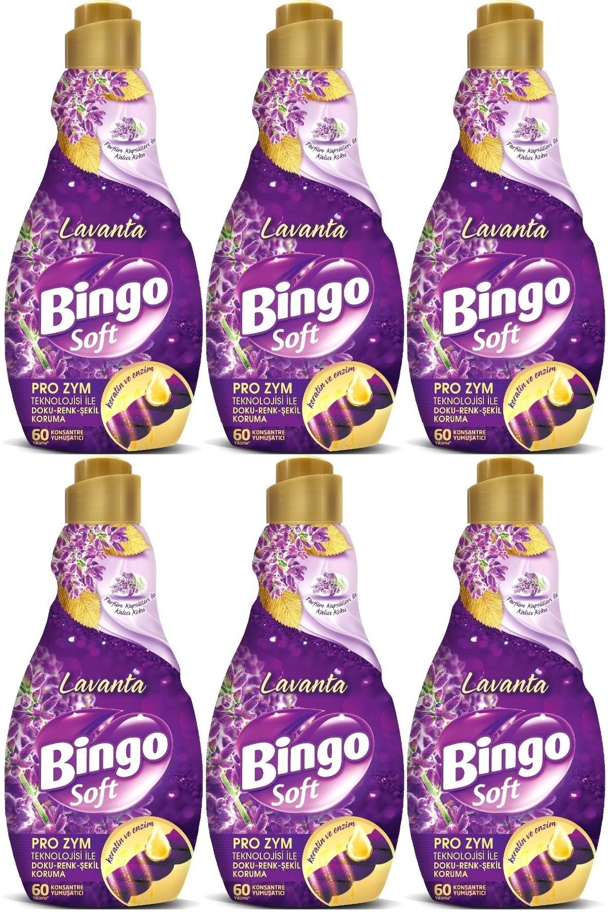 Bingo Soft Çamaşır Yumuşatıcı Konsantre 1440ML Lavanta (6 Lı Set)