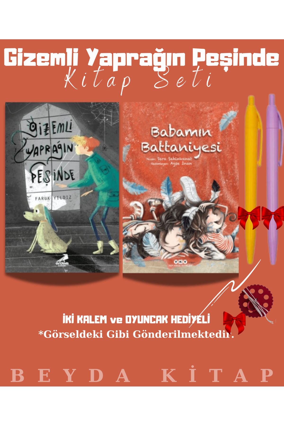 Erdem Yayınları Gizemli Yaprağın Peşinde - Babamın Battaniyesi - Kalem ve Oyuncak Hediyeli Kitap Seti