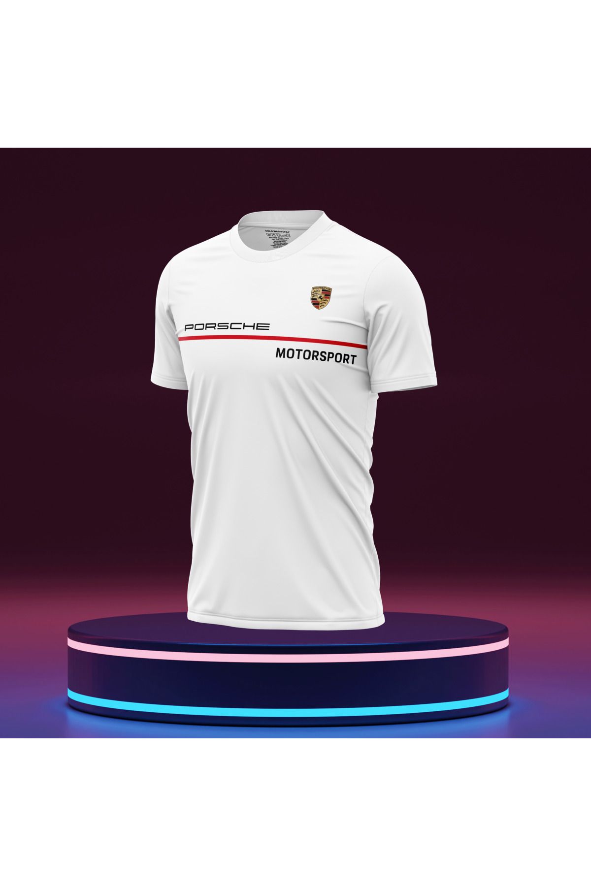 Bulvar Lee Erkek Sıfır Yaka Porsche Baskılı Yazlık T-Shirt