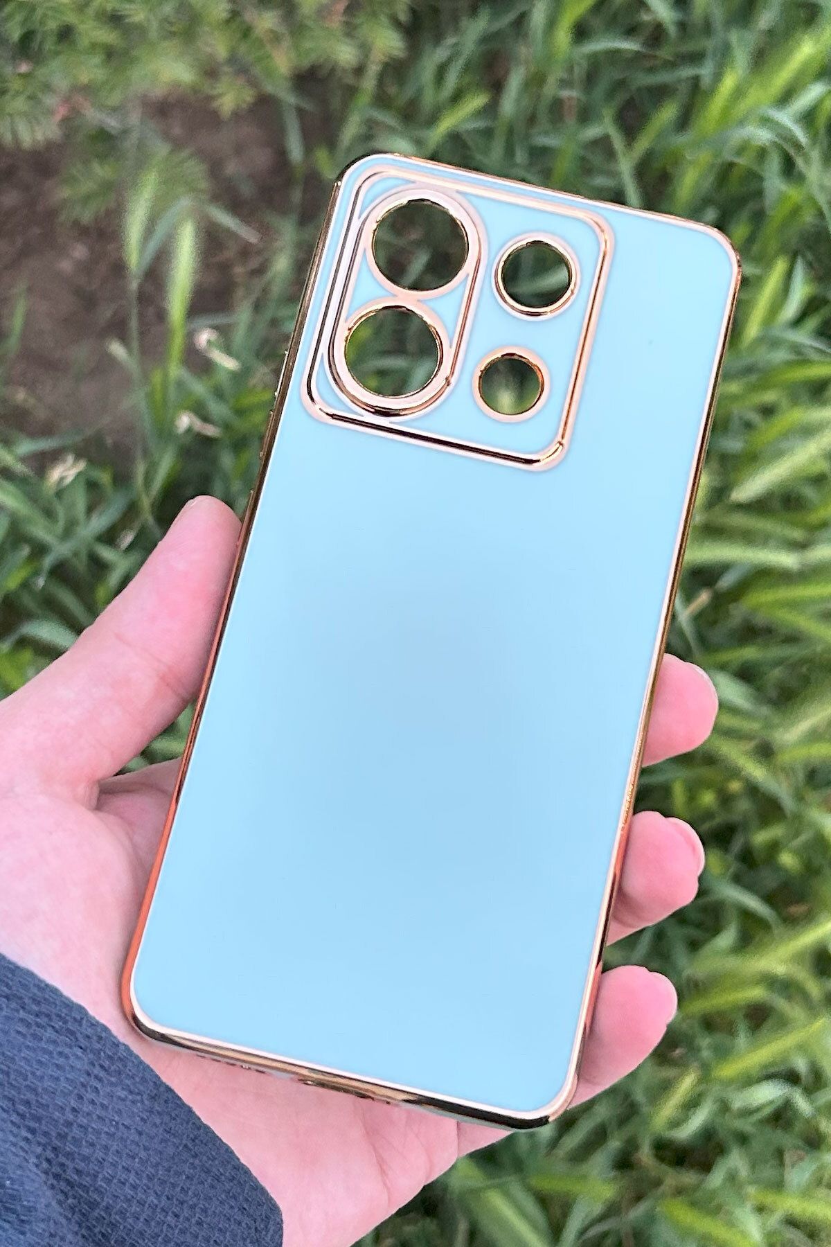 CEPSTOK Xiaomi Redmi Note 13 Pro 5G Kılıf Kenar Detaylı Yumuşak Parlak Silikon