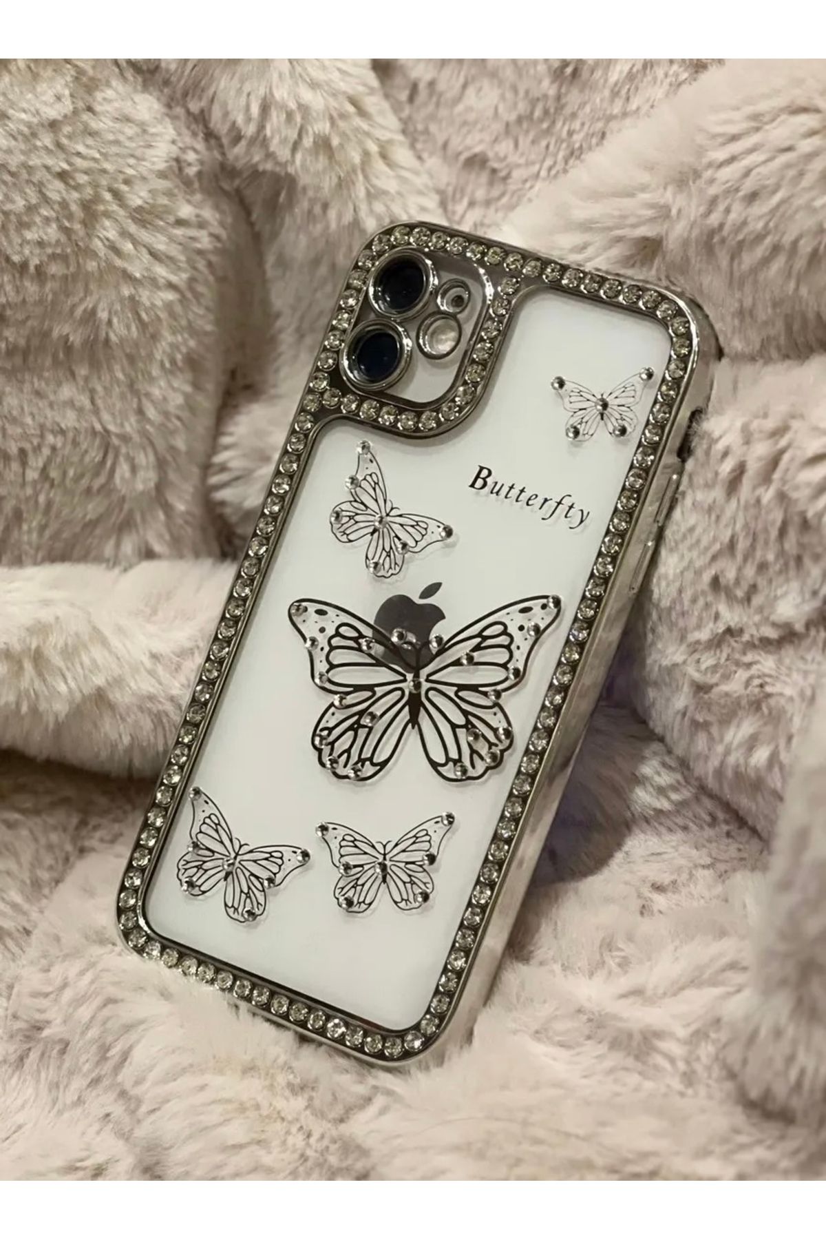 Seres CASE İphone 11 Kelebek Desenli Pırlanta Taşlı Kılıf