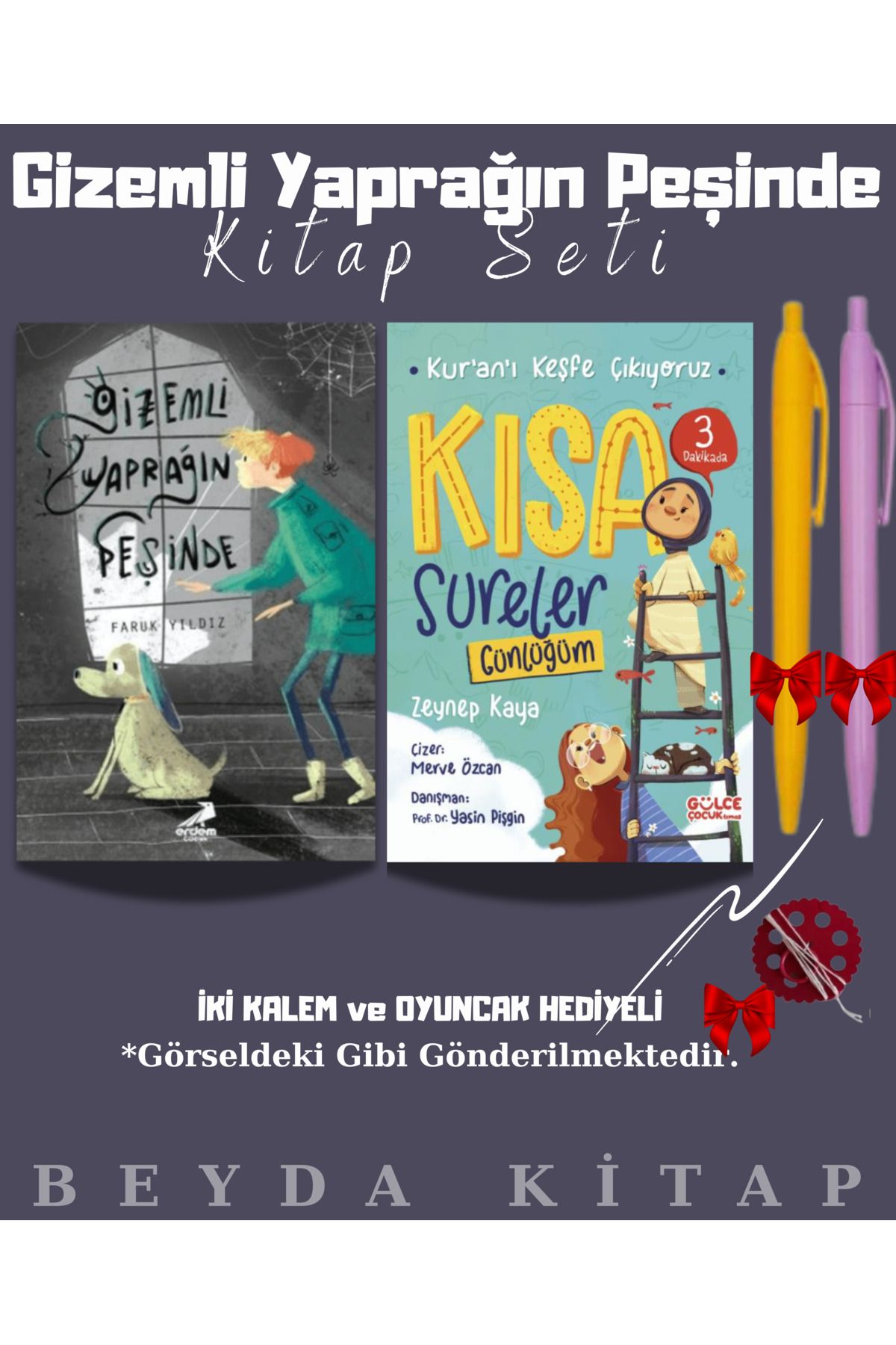 Erdem Yayınları Gizemli Yaprağın Peşinde - Kısa Sureler Günlüğüm - Kalem ve Oyuncak Hediyeli Kitap Seti