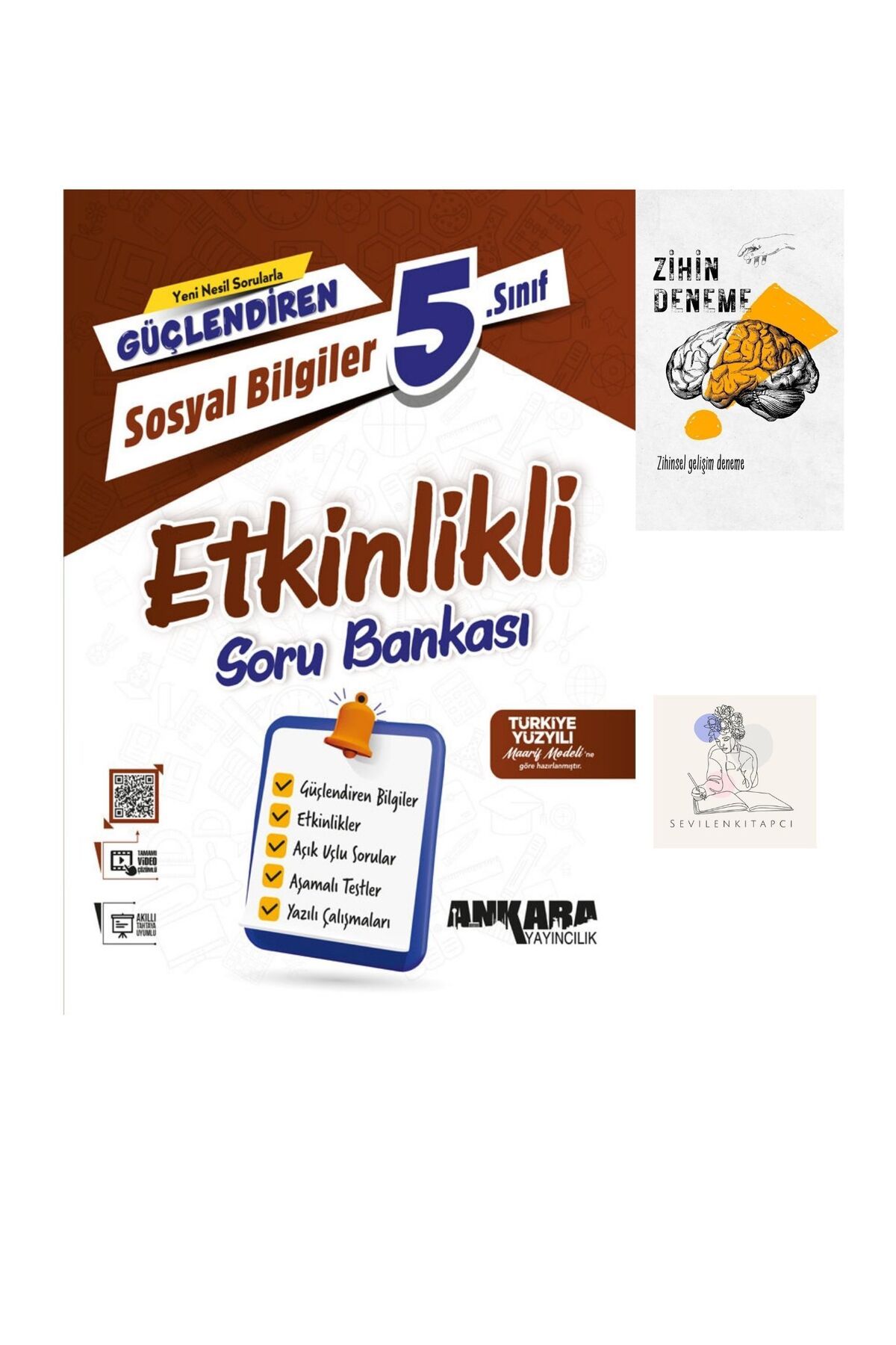 Ankara Yayıncılık ANKARA 5.SINIF SOSYAL ETKİNLİKLİ SORU BANKASI-ZİHİNDENEME-KAR525