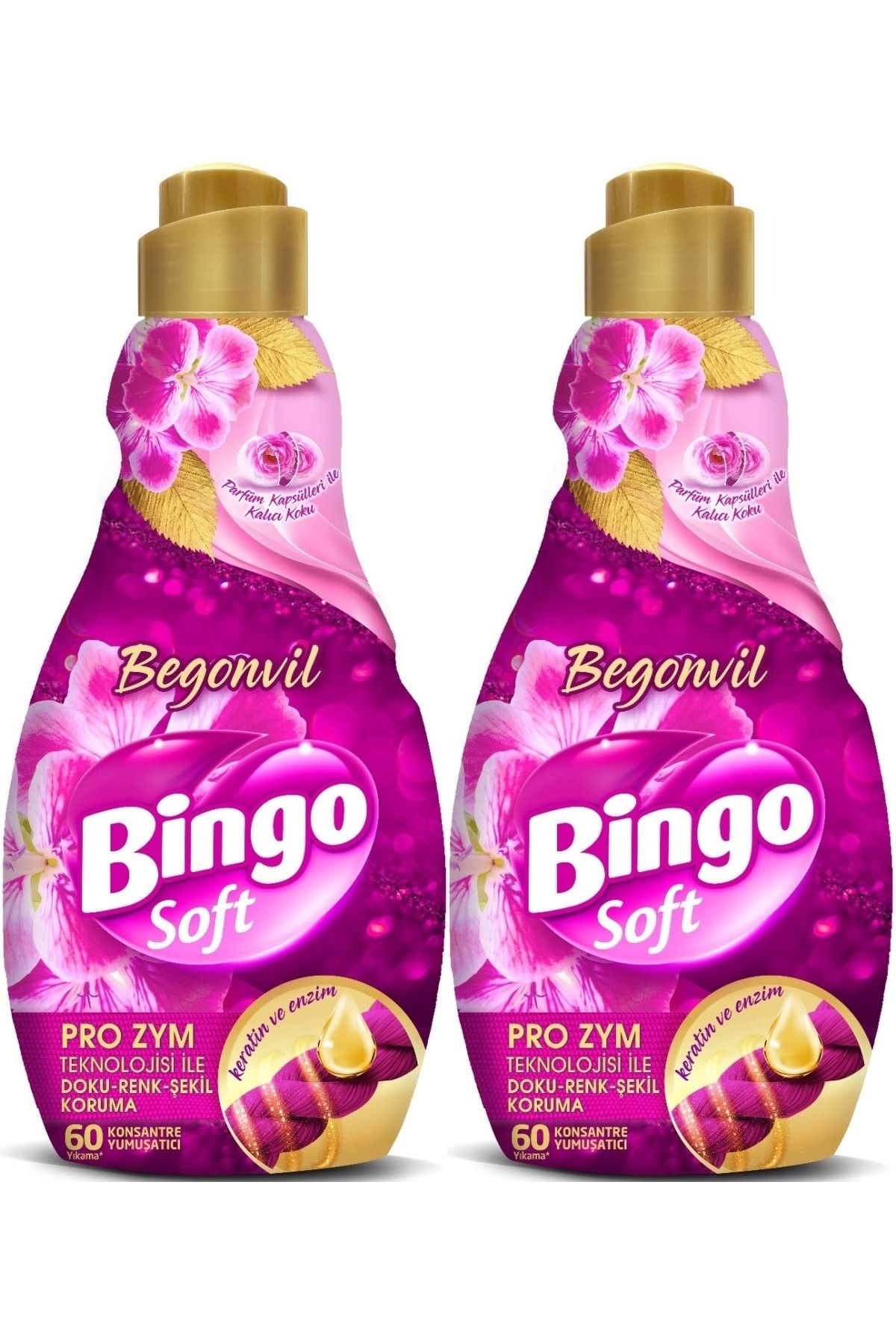 Bingo Soft Çamaşır Yumuşatıcı Konsantre 1440ML Begonvil (2 Li Set)