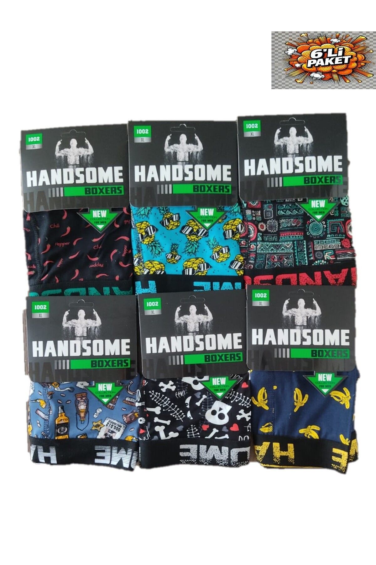 Pardon Erkek Bamboo Baskılı Boxer 6 Adet