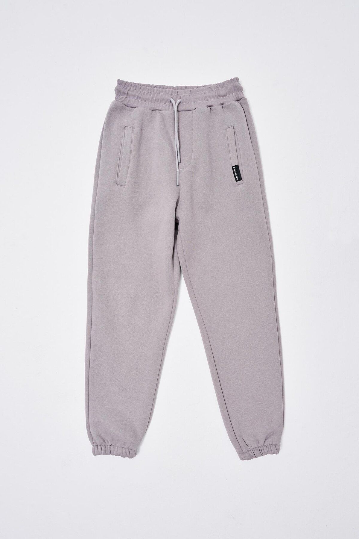 Machinist-Regular 3 Thread Raised Ice Gray 3 Pocket Sweatpants with Elastic Waist and Legs 8