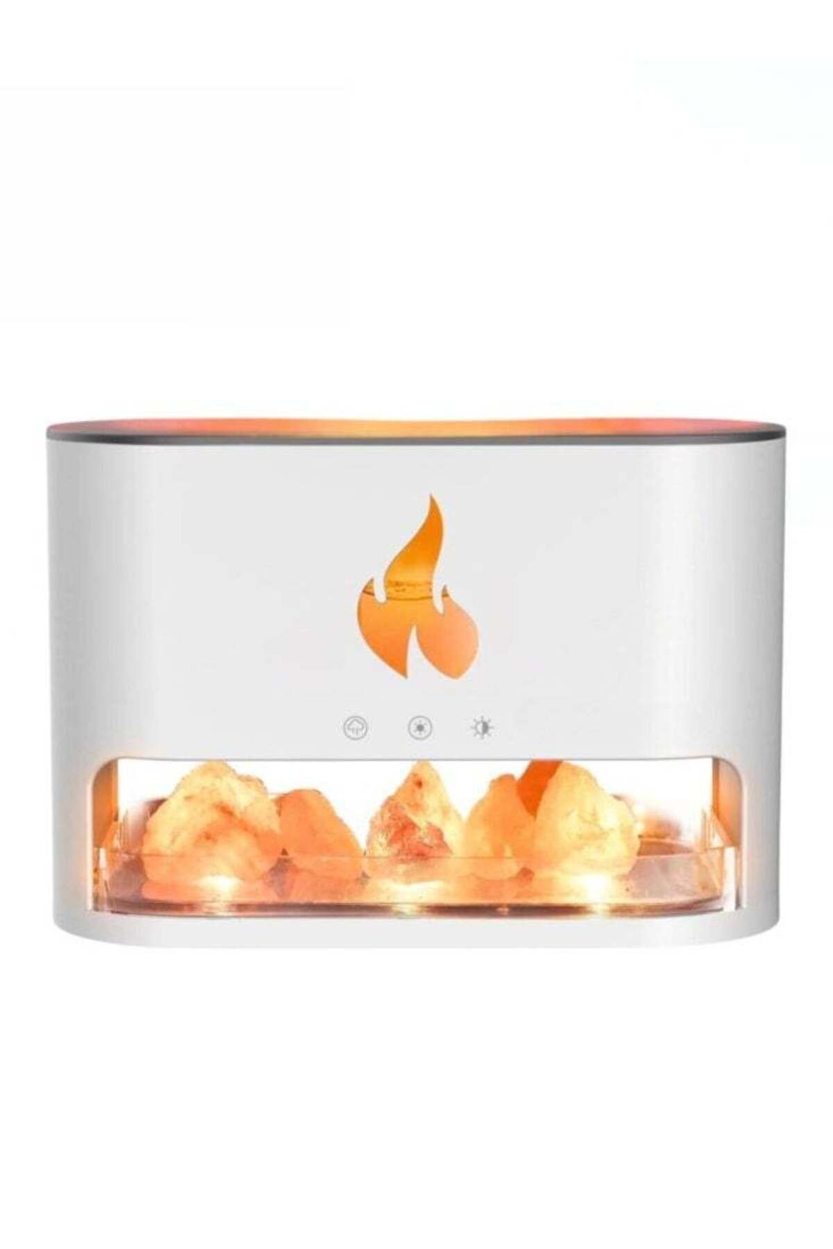 Denx-ناشر عطري بتأثير إضاءة اللهب على شكل أحجار ملح الهيمالايا 1