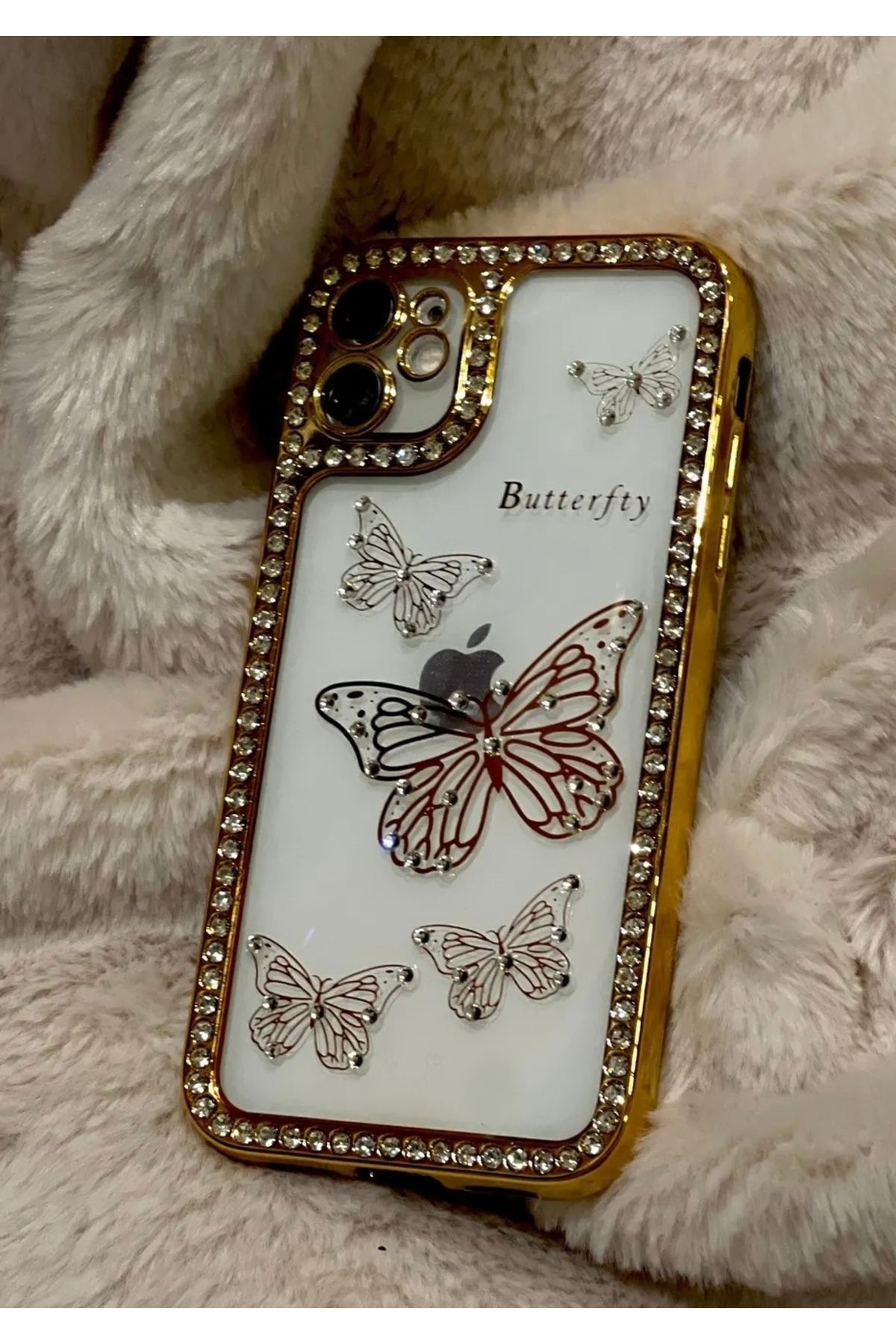 Seres CASE İphone 11 Kelebek Desenli Pırlanta Taşlı Kılıf
