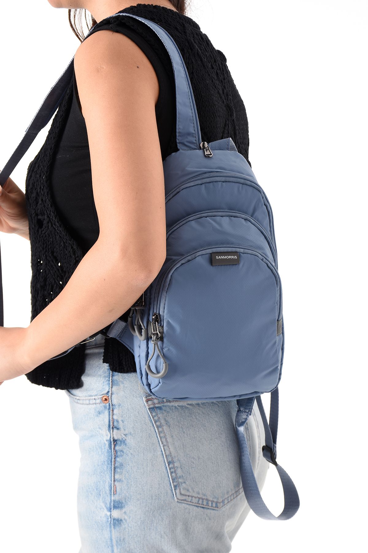 morpelikan Unisex Paraşüt Kumaş Suya Dayanıklı 3 Bölmeli Çapraz Ve Sırtlık Askılı Kırmızı Body Bag