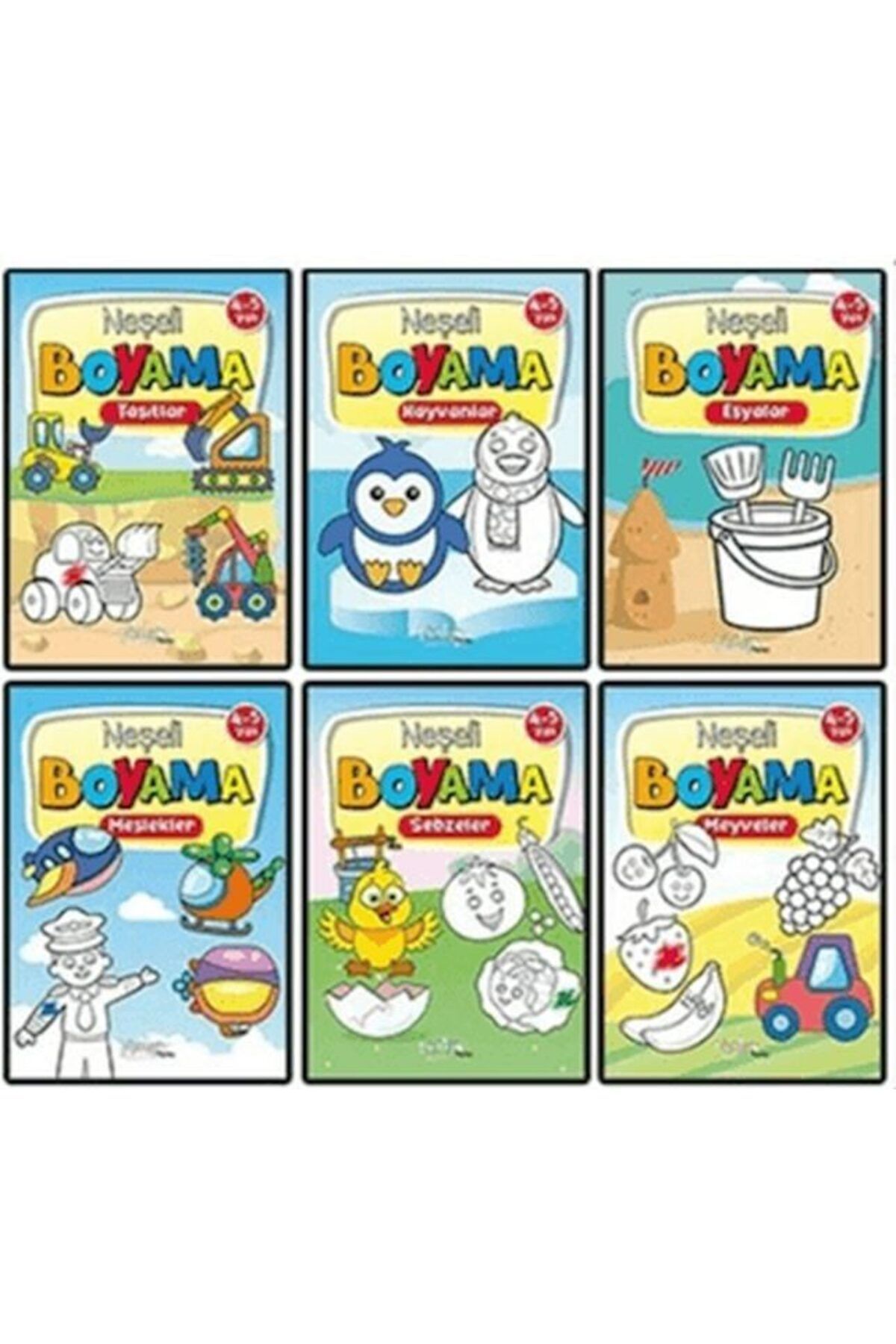 Destek Yayınları Neşeli Boyama 6 Kitap Set 45 Yaş