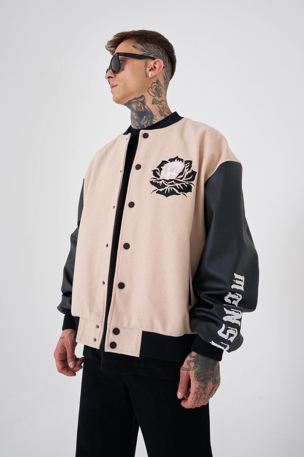 Machinist Erkek Go To War Oversize Bej Bomber Ceket