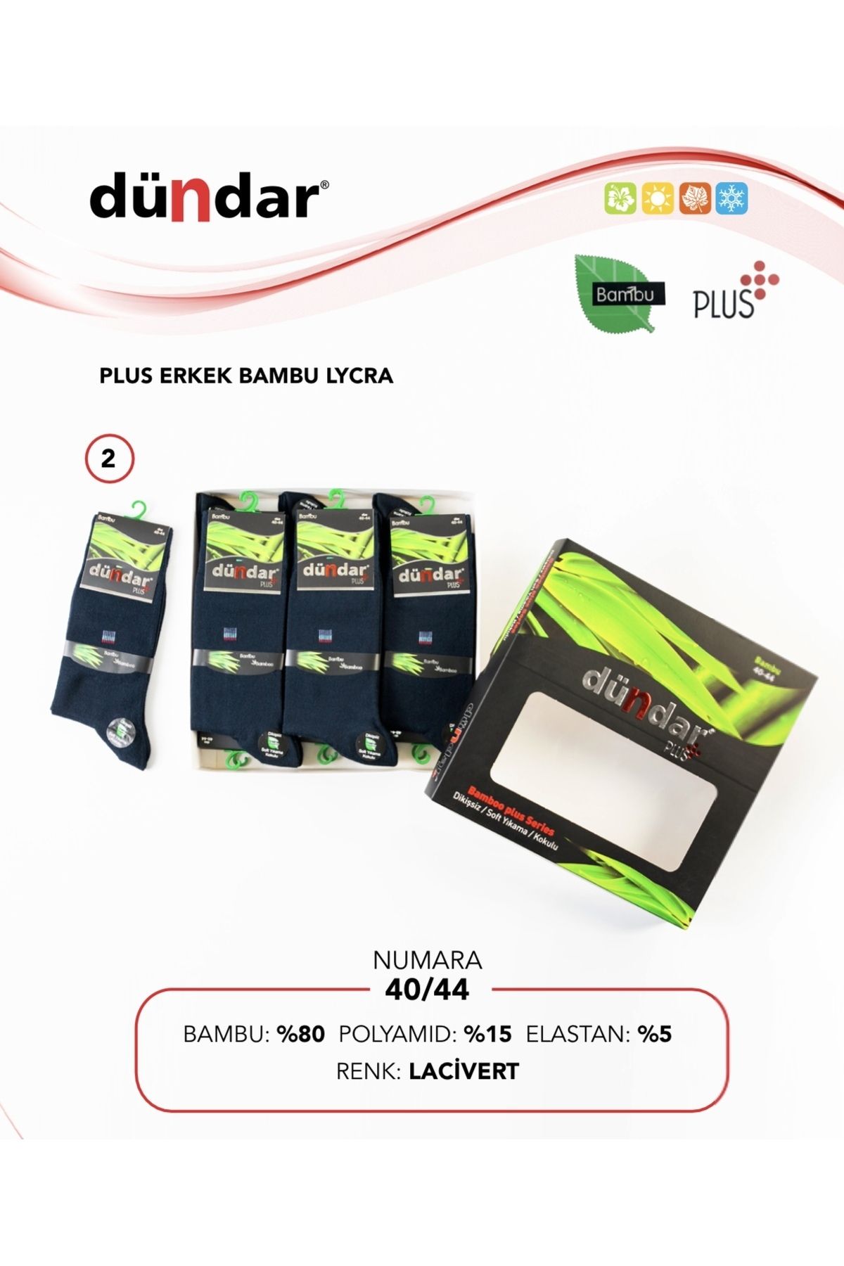 Pardon Erkek 12'Li Paket Bambu Plus Likralı Soket Çorap