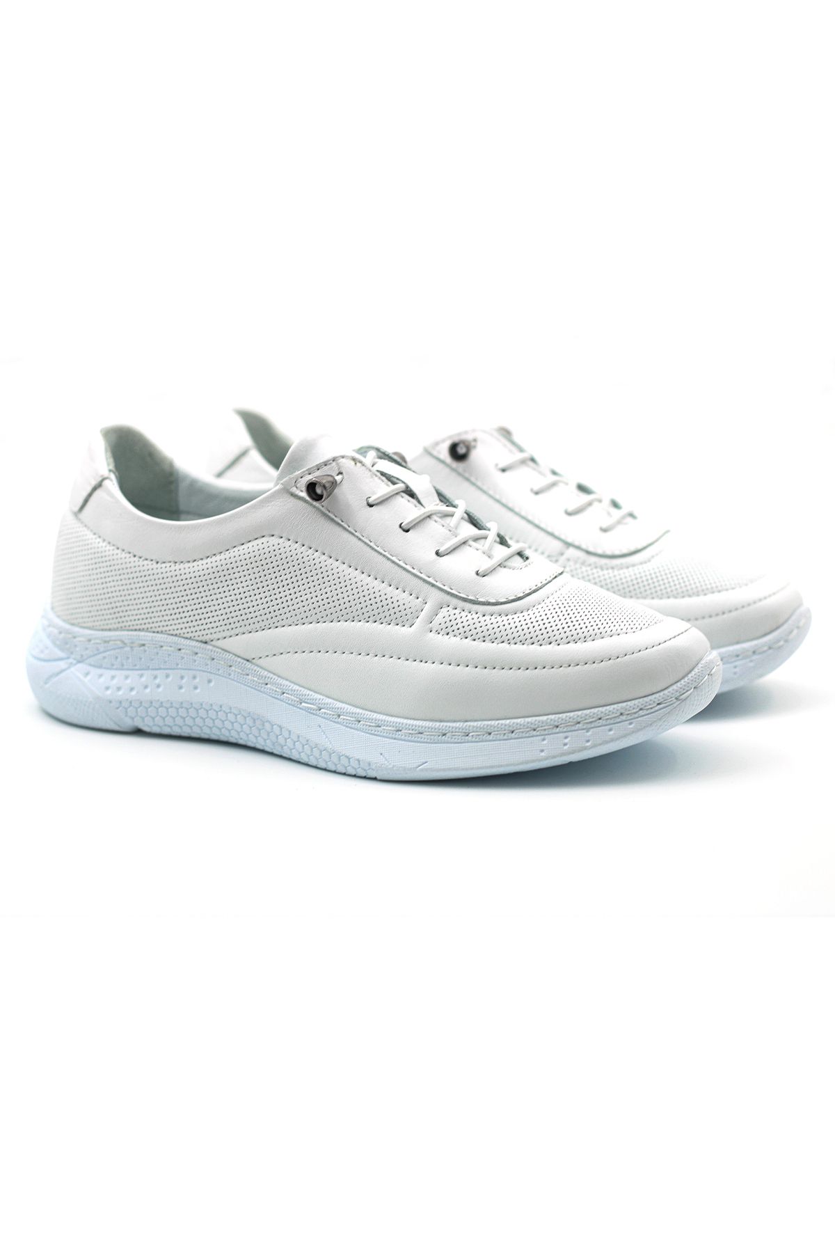 Levarno Viva Hakiki Deri Kadın Koyu Mavi Casual Sneaker Ayakkabı