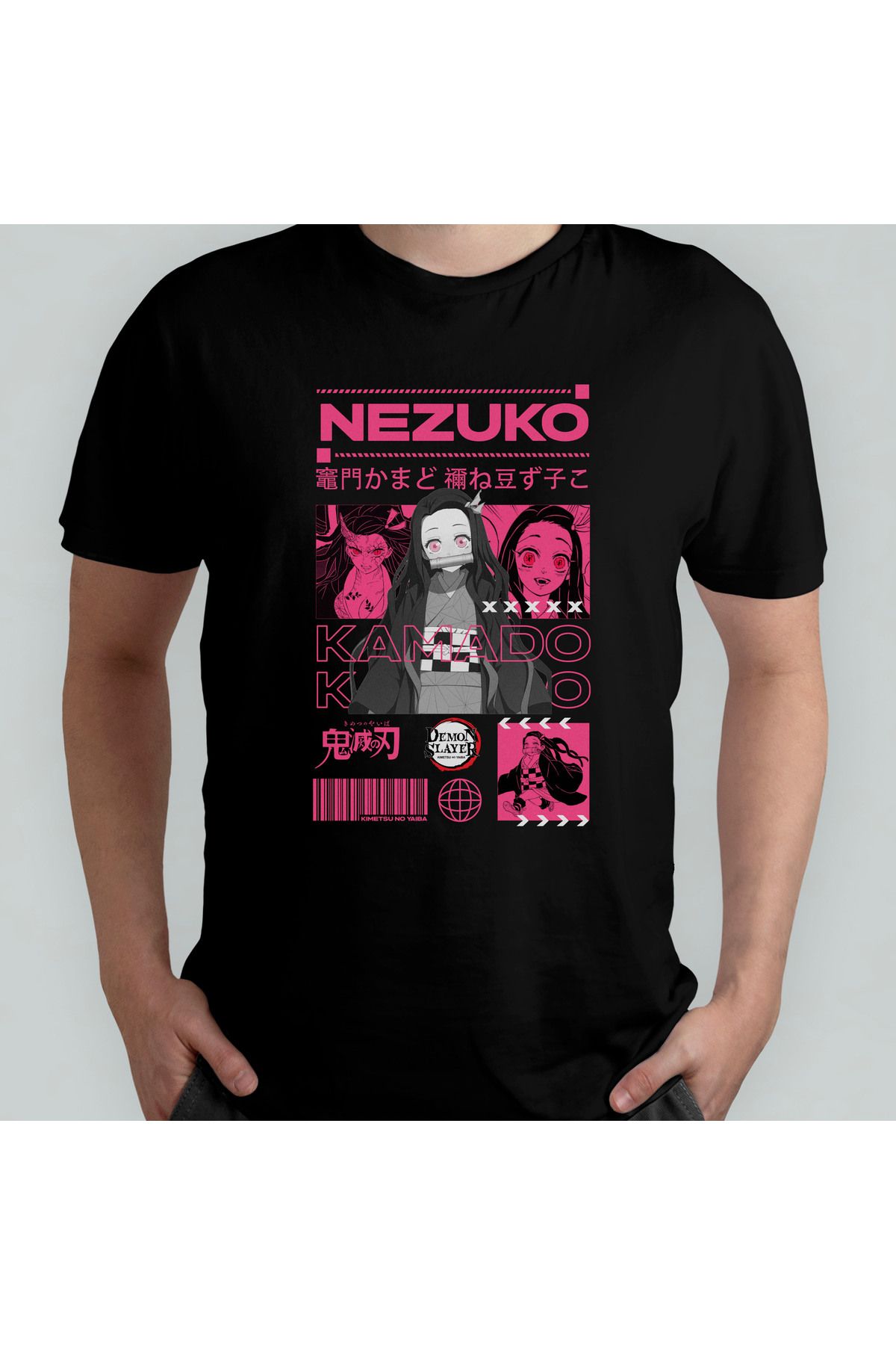Pixxa Demon Slayer Kimetsu No Yaiba Nezuko Unisex %100 Pamuklu Bisiklet Yaka T-Shirt
