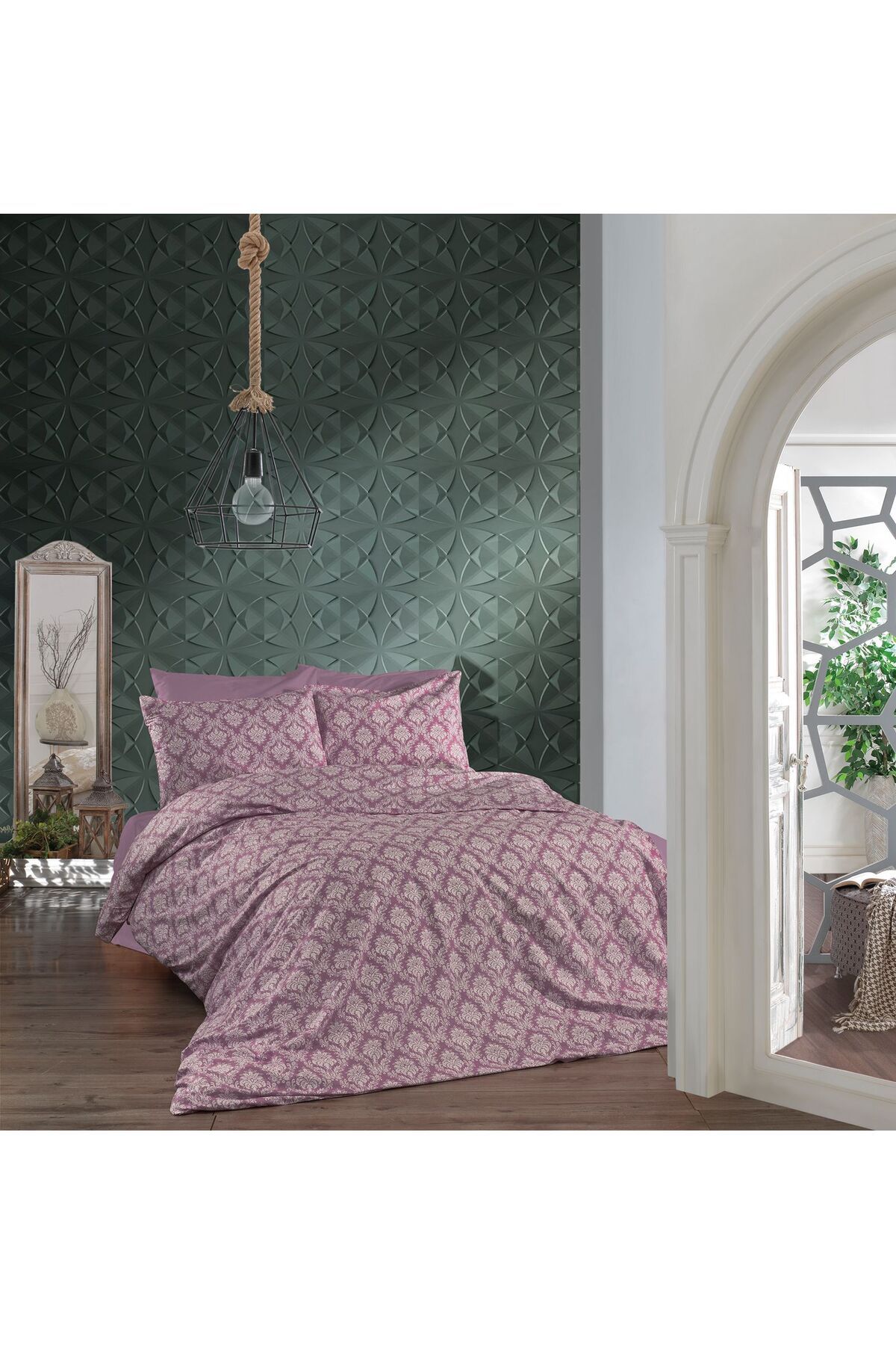 FurkanTicaret Çift Kişilik Nevresim Takımı - 1 Nevresim, 1 Lastikli Çarşaf, 2 Yastık Kılıfı - %70 Pamuk %30 poly