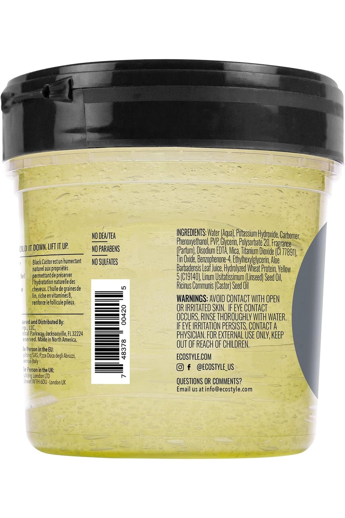 ECO STYLE-Eco Styler Black Castor & Flax Seed Oil, 8Oz, 236 ML (Pack Of 1) 3