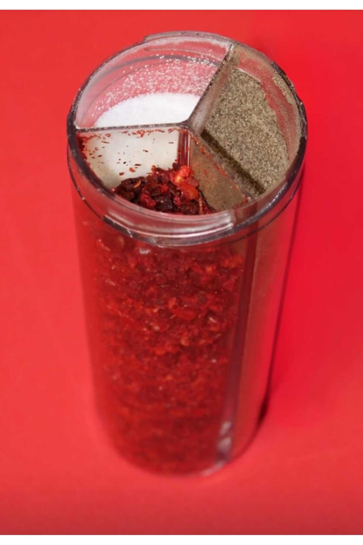 Demir Çeyiz-Dmr Life Salt Shaker Three Compartment Spice Rack One Movement Three Flavors Practical and Fast Use 5