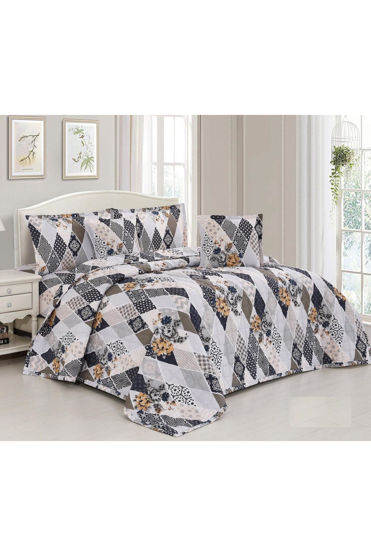HOURS-Horse comforter set, made of durable, soft and distinctive fabric, for two people, 6 pieces, compressed, Aviva-11 1