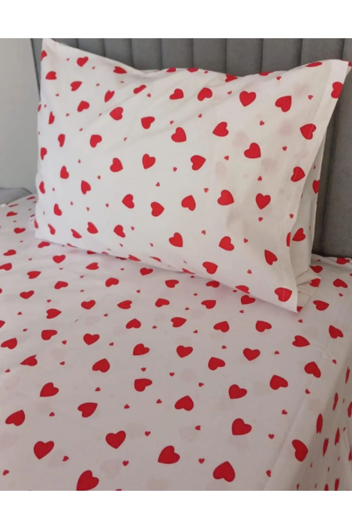 Arya Tekstil Kalp Desenli Tek Kişilik Nevresim Takımı