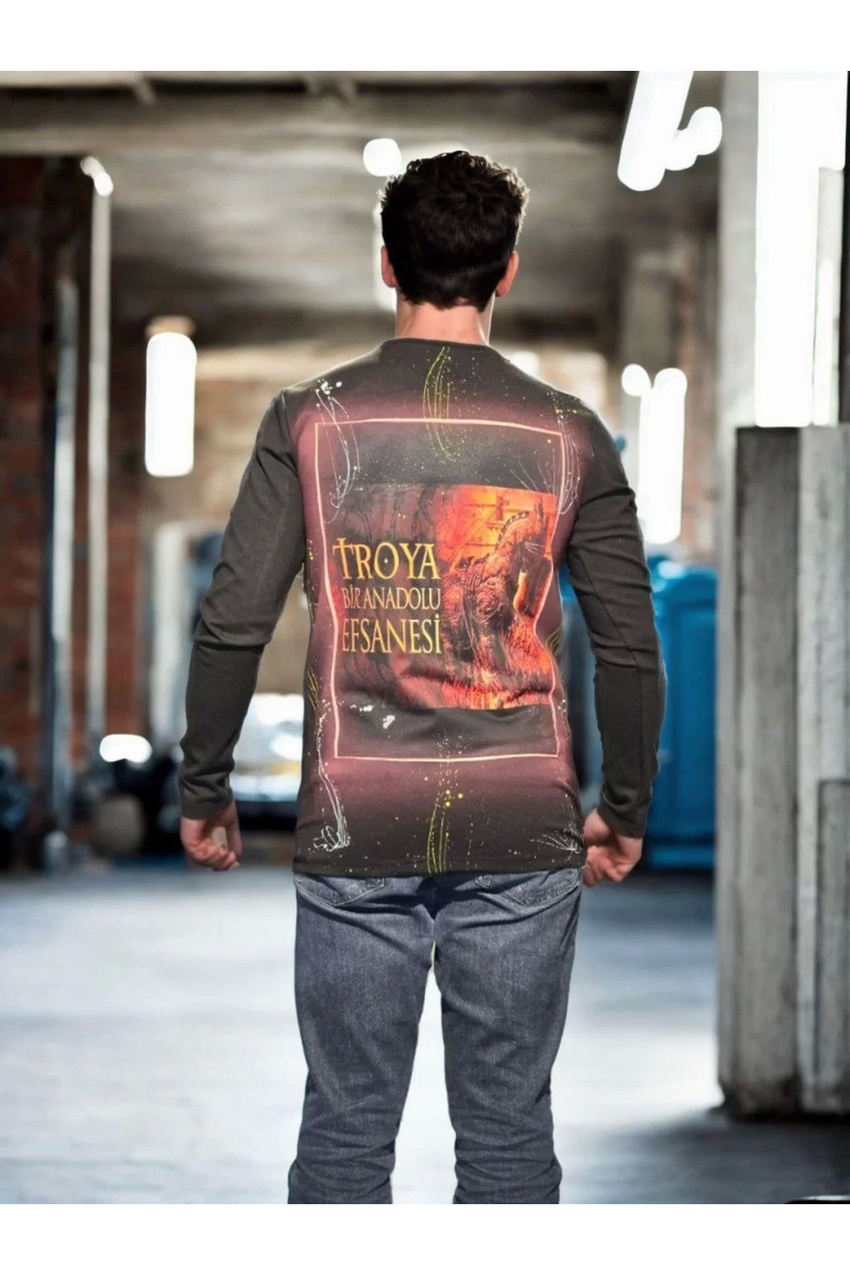 MODA Unisex Bisiklet Yaka Uzun Kollu T-Shirt - Siyah