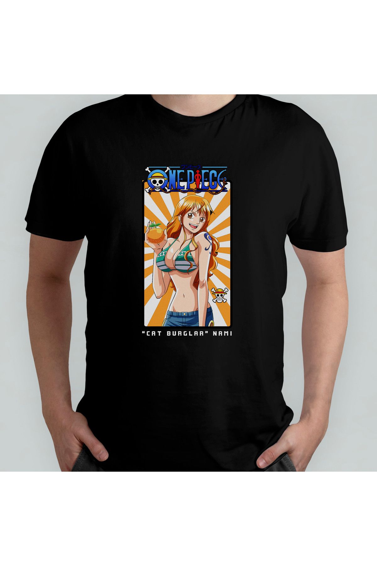 Pixxa One Piece Nami Unisex %100 Pamuklu Bisiklet Yaka T-Shirt Model 5