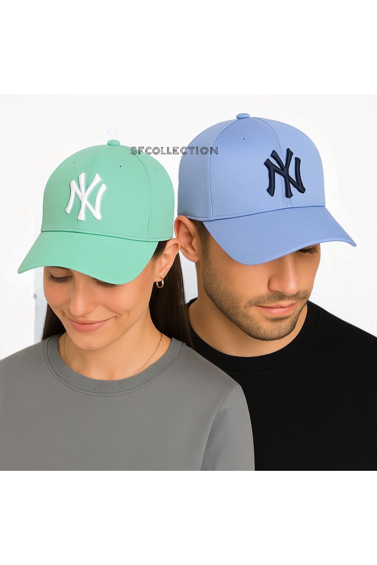 SFCOLLECTION Unisex Spor Şapka Ny New York 2’li Set Şapka